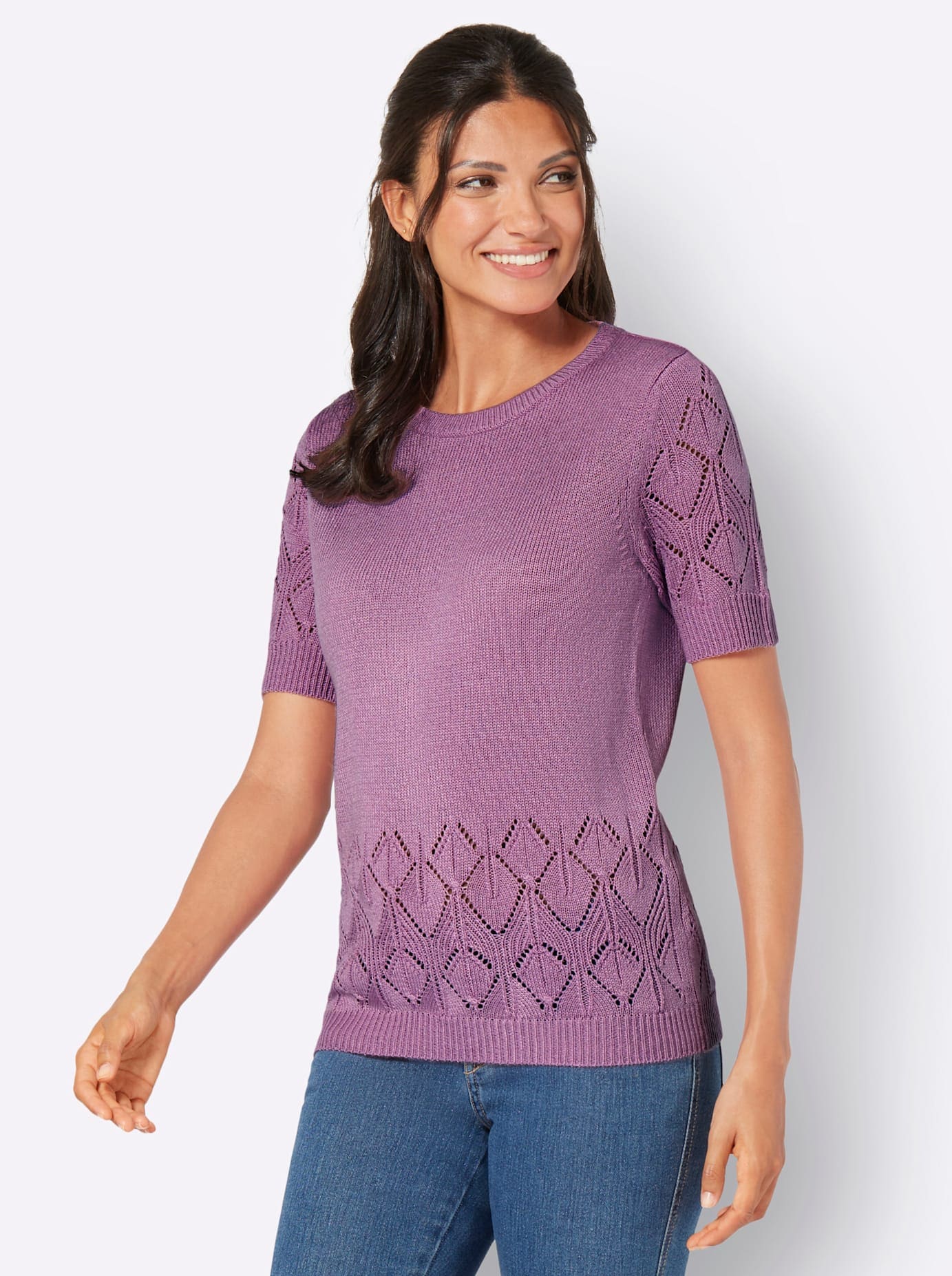 Classic Basics Ajourpullover »Kurzarm-Pullover«