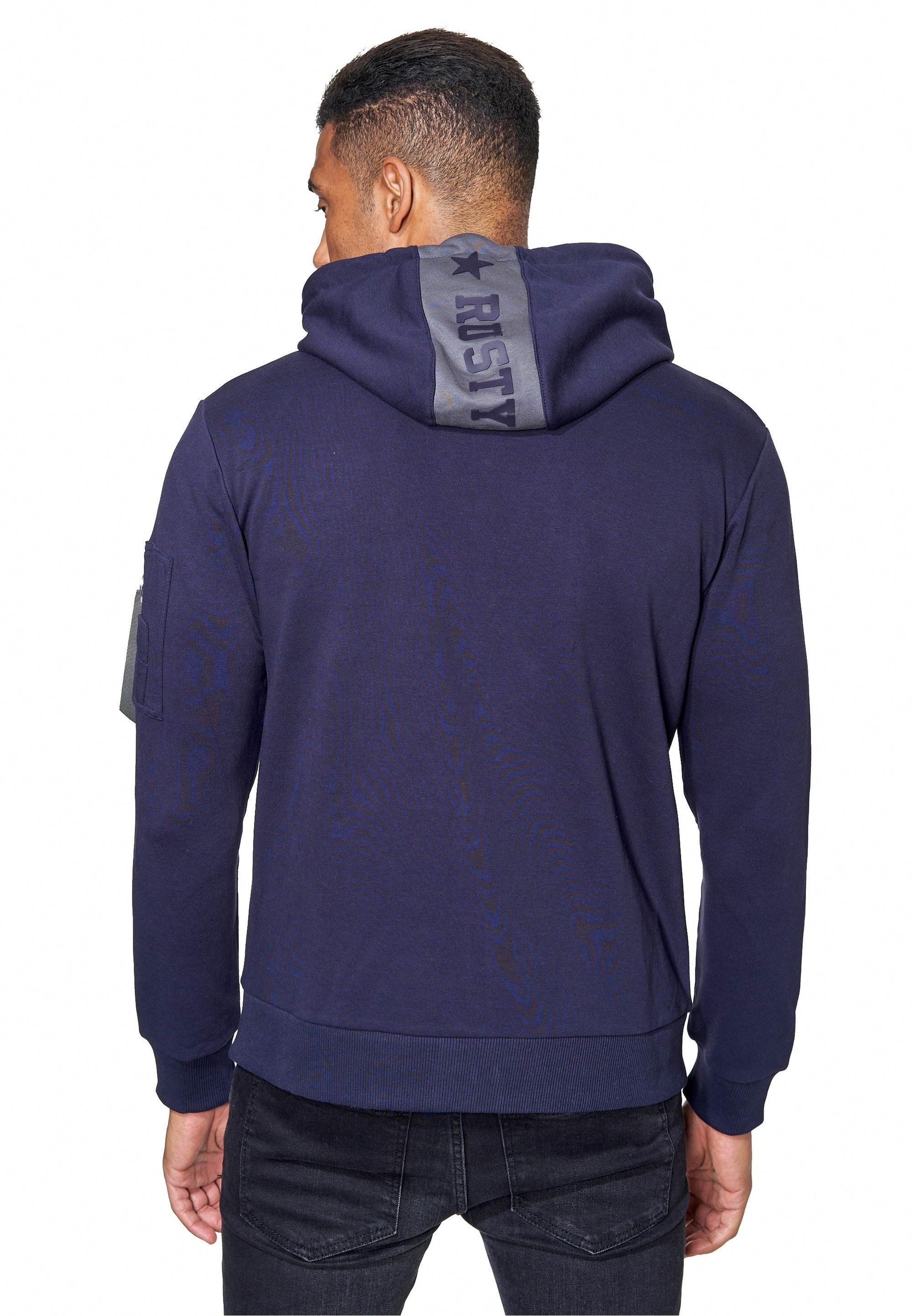 Rusty Neal Sweatjacke, mit stylischer Ärmeltasche
