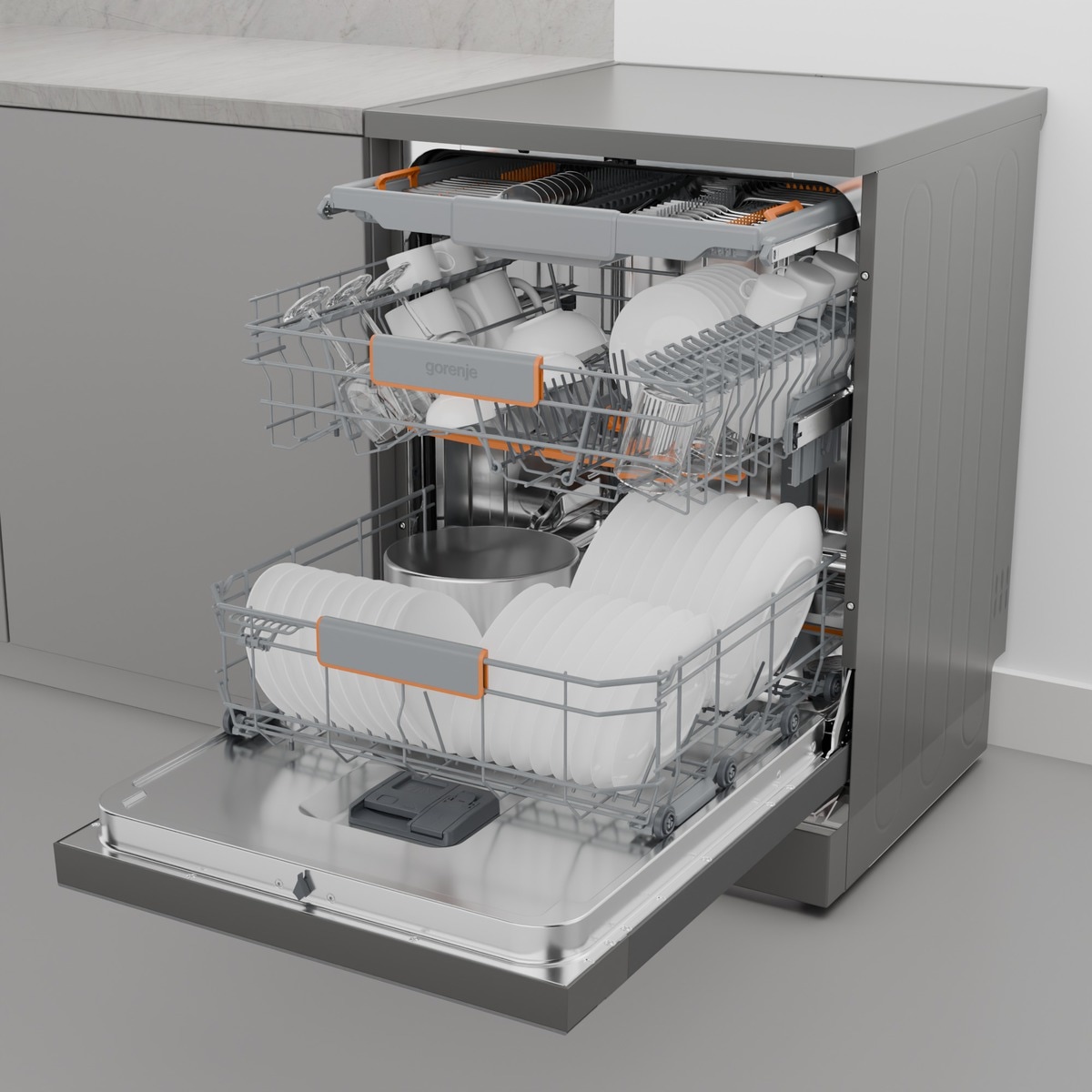 GORENJE Standgeschirrspüler »GS673A96X« 9,4 l 16 Maßgedecke TotalDry - automatische Türöffnung
