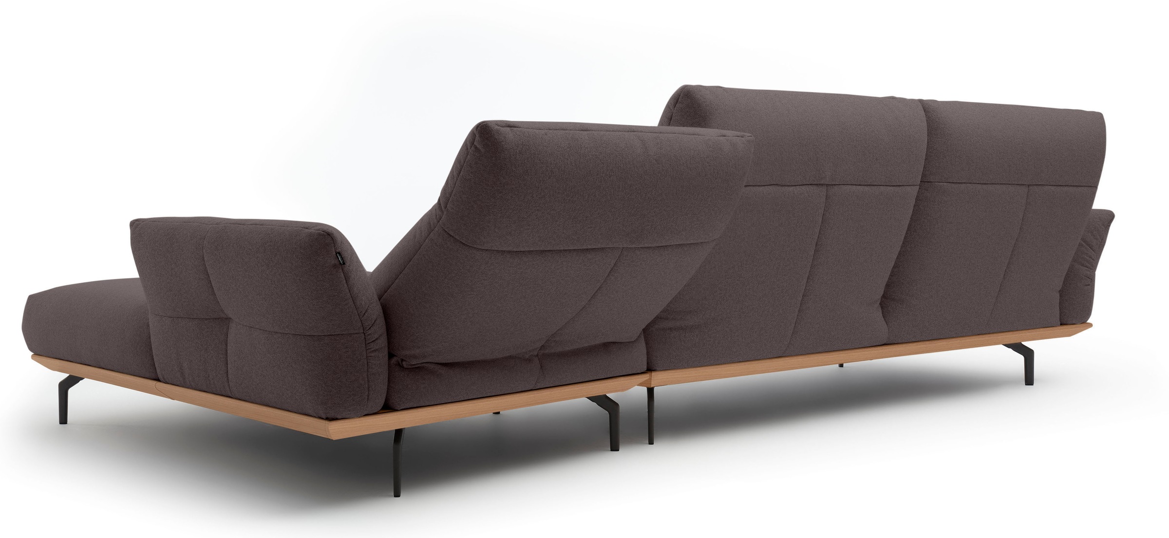 Creation BY ROLF BENZ Ecksofa »CR.460«, Sockel in Eiche, Winkelfüße in Umbragrau, Breite 338 cm