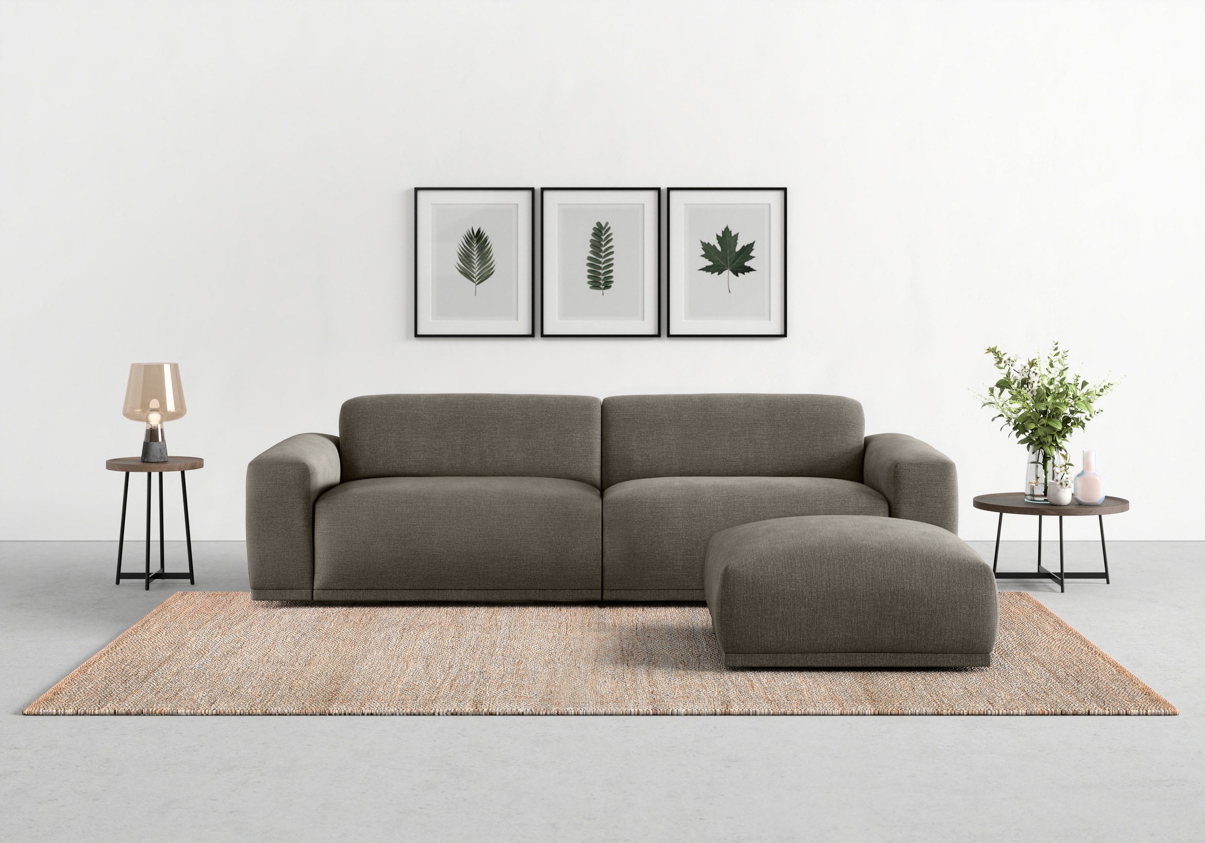 TRENDMANUFAKTUR Big-Sofa »Braga, mit hochwertigem Kaltschaum, Megasofa, in Cord erhältlich«, modernes Big-Sofa, Couch mit hohem Sitzkomfort, 254/72/107 cm (B/H/T)