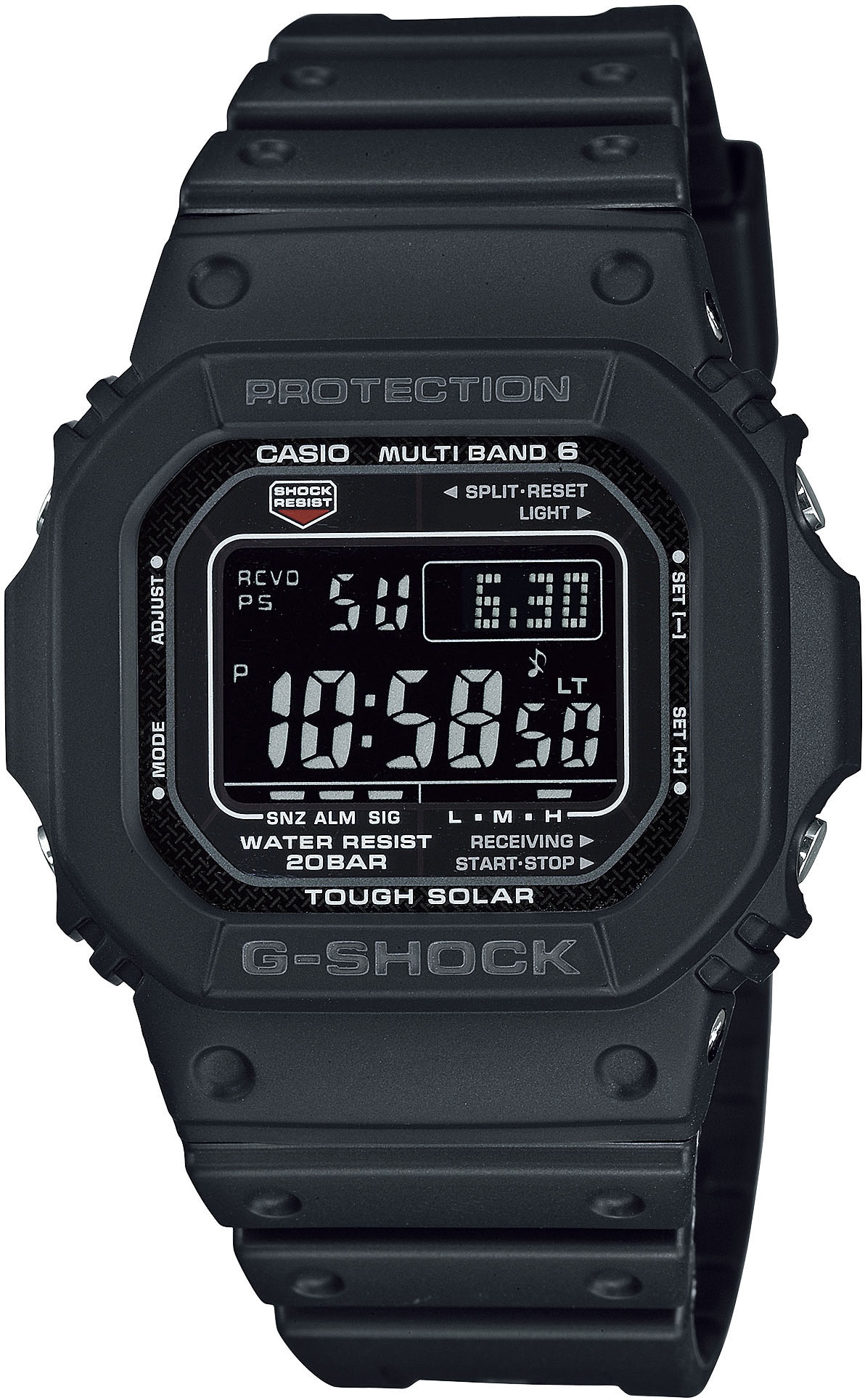 CASIO G-SHOCK Funkchronograph »GW-M5610U-1BER«, Solaruhr, Armbanduhr, Herrenuhr, digital, retro,bis 20 bar wasserdicht