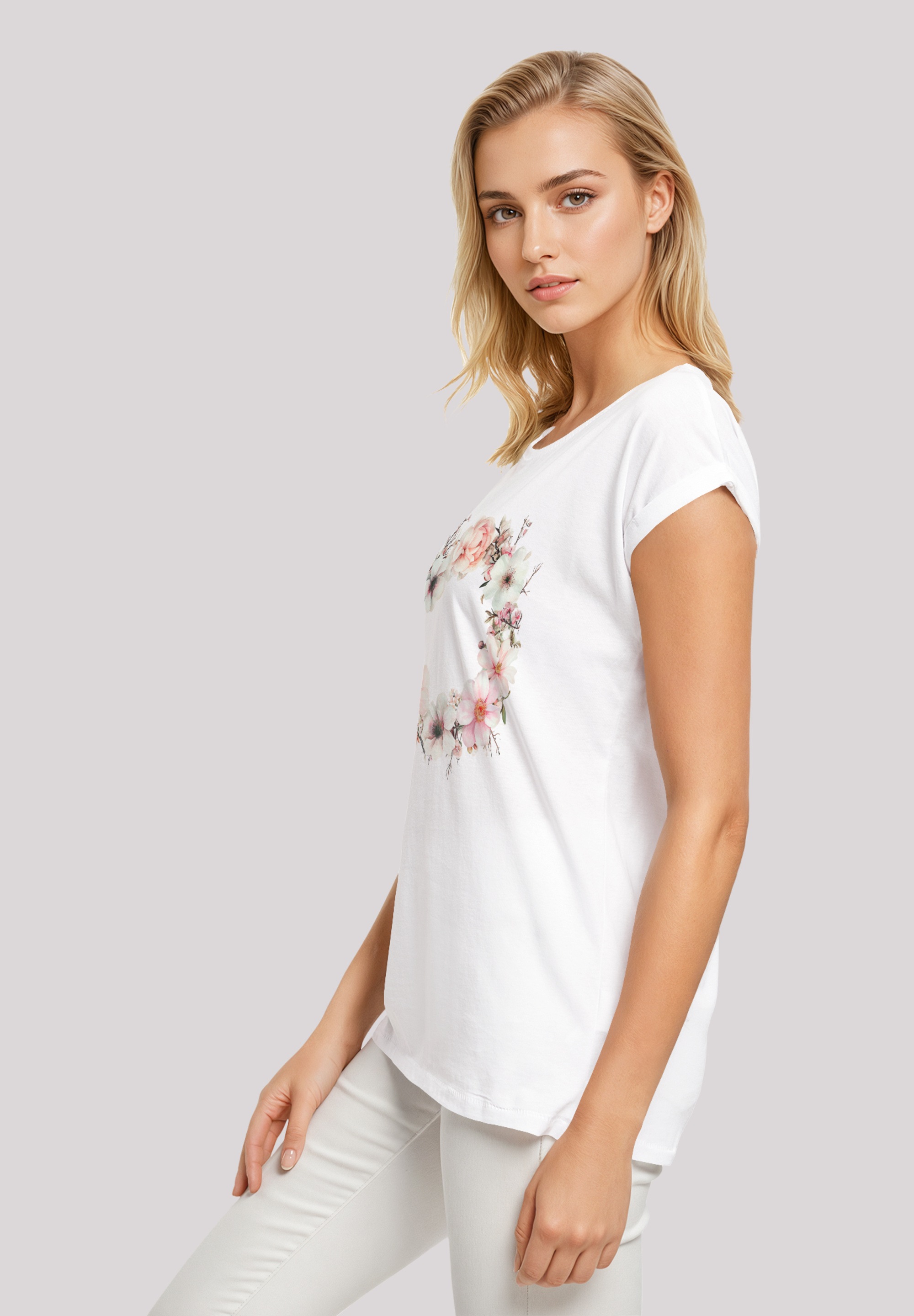 F4NT4STIC T-Shirt »Rosa Blumenkranz«, Premium Qualität