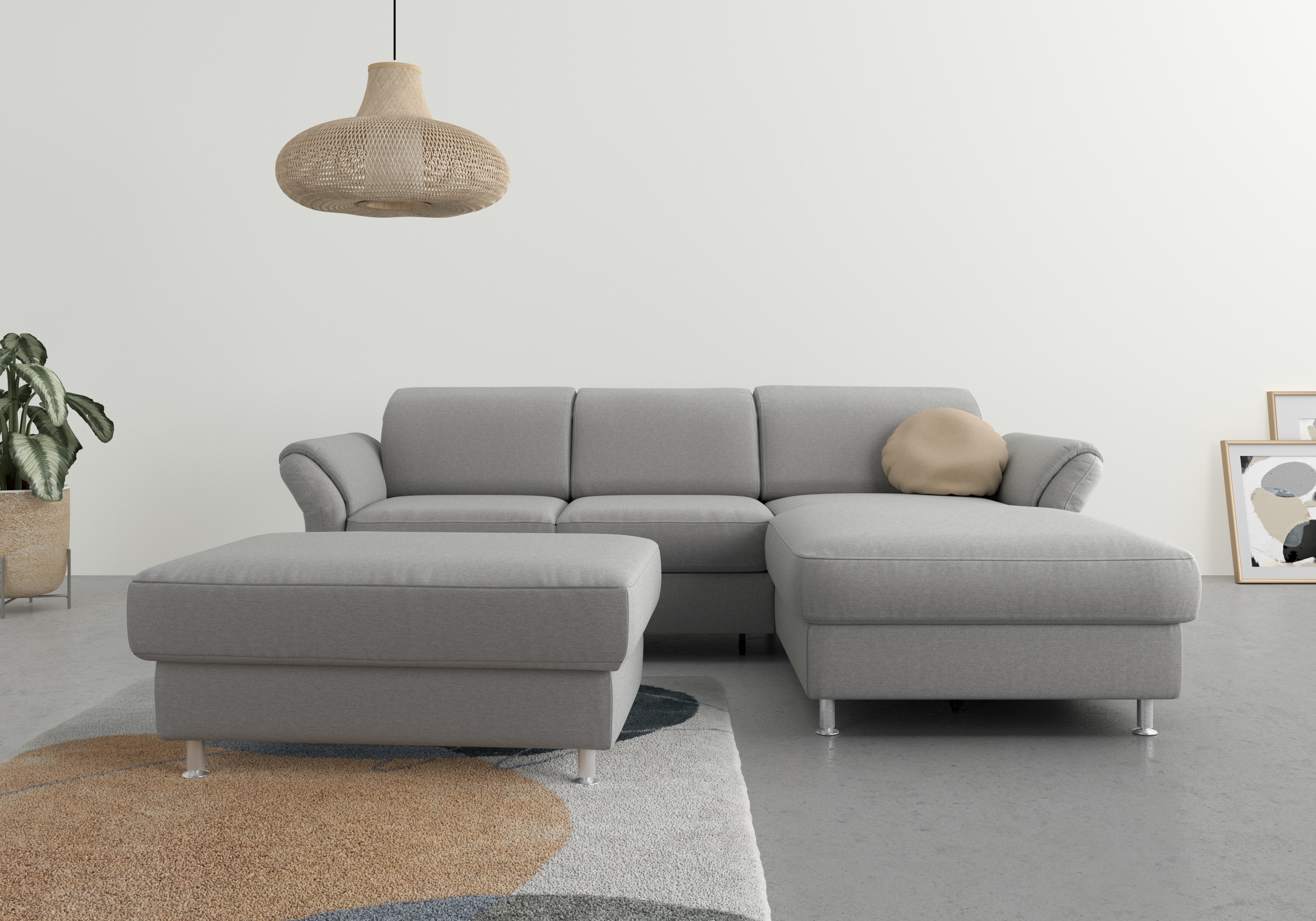 sit&more Ecksofa "Apulia L-Form" wahlweise Schlaffunktion, Bettkasten und Kopf- und Armteilverstellung