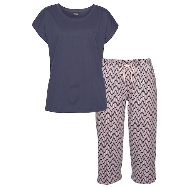 Vivance Dreams Capri-Pyjama, (2 tlg., 1 Stück), mit gemusterter Schlafhose  bestellen | BAUR