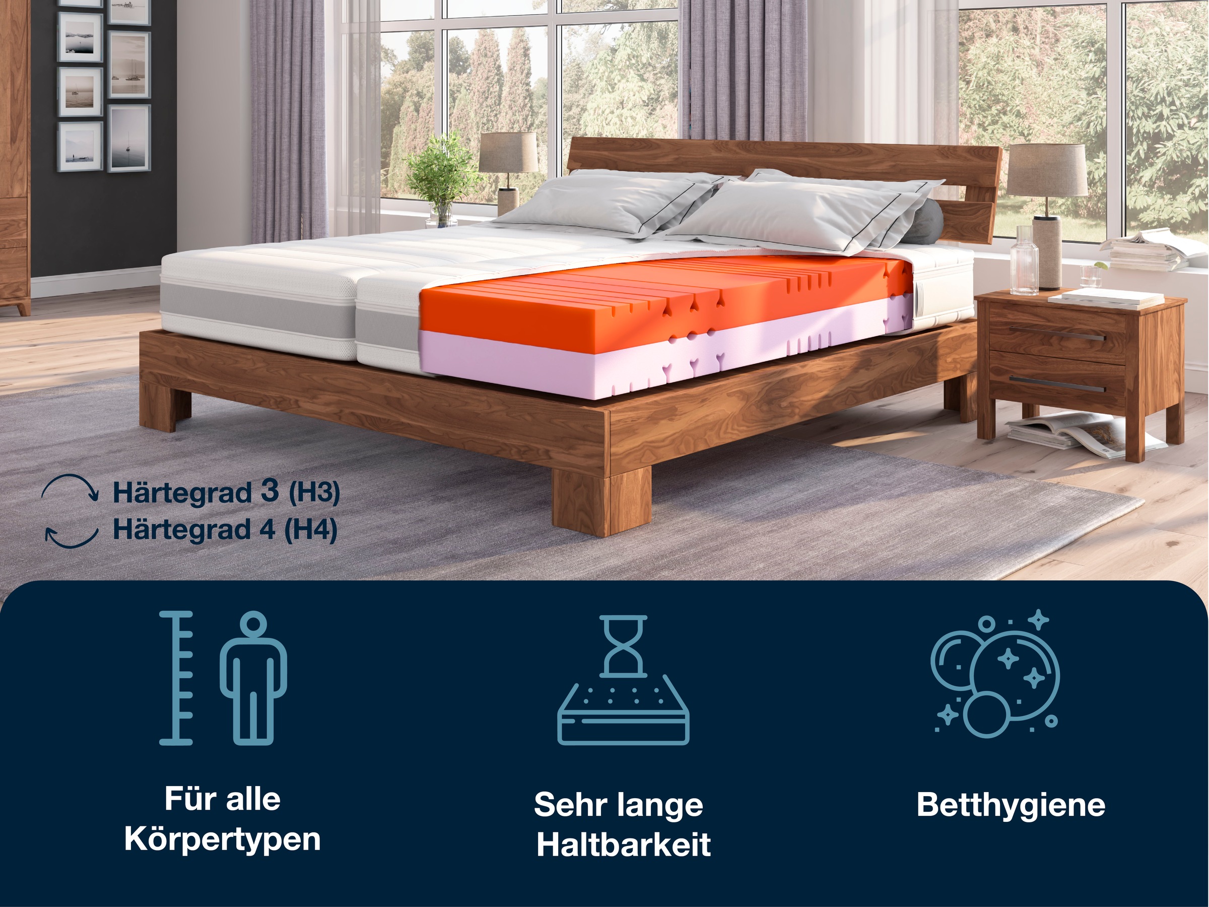 Hn8 Schlafsysteme Kaltschaummatratze "Sleep Balance, zwei Härtegrade in ein günstig online kaufen
