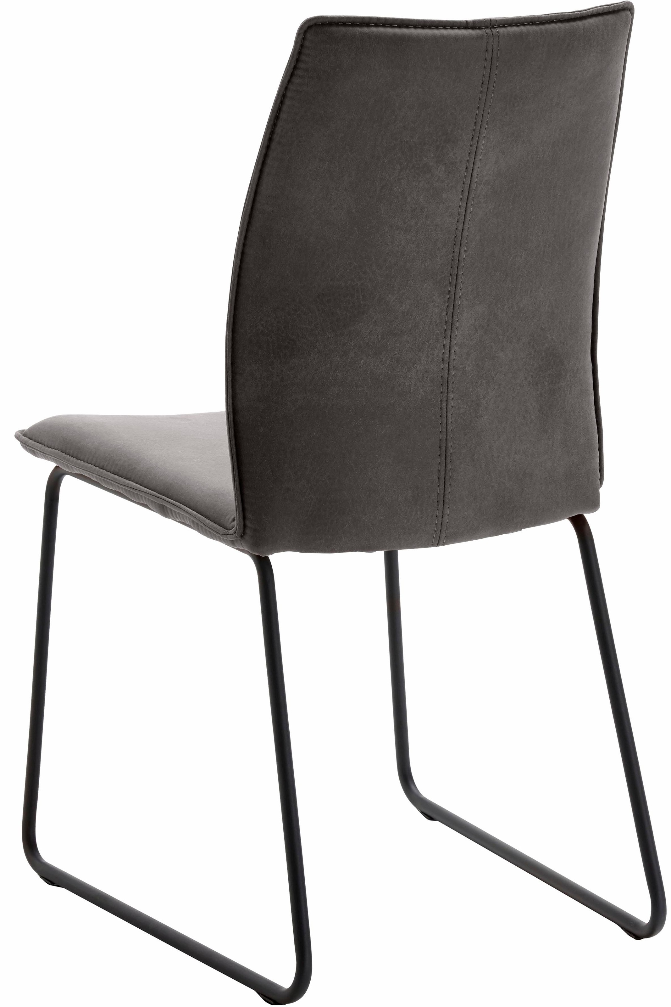 NIEHOFF SITZMÖBEL Polsterstuhl »Capri«, (Set), 2 St., Microfaser ABERDEEN, Kufengestell aus Eisen, Bezug in Microfaser oder Leder
