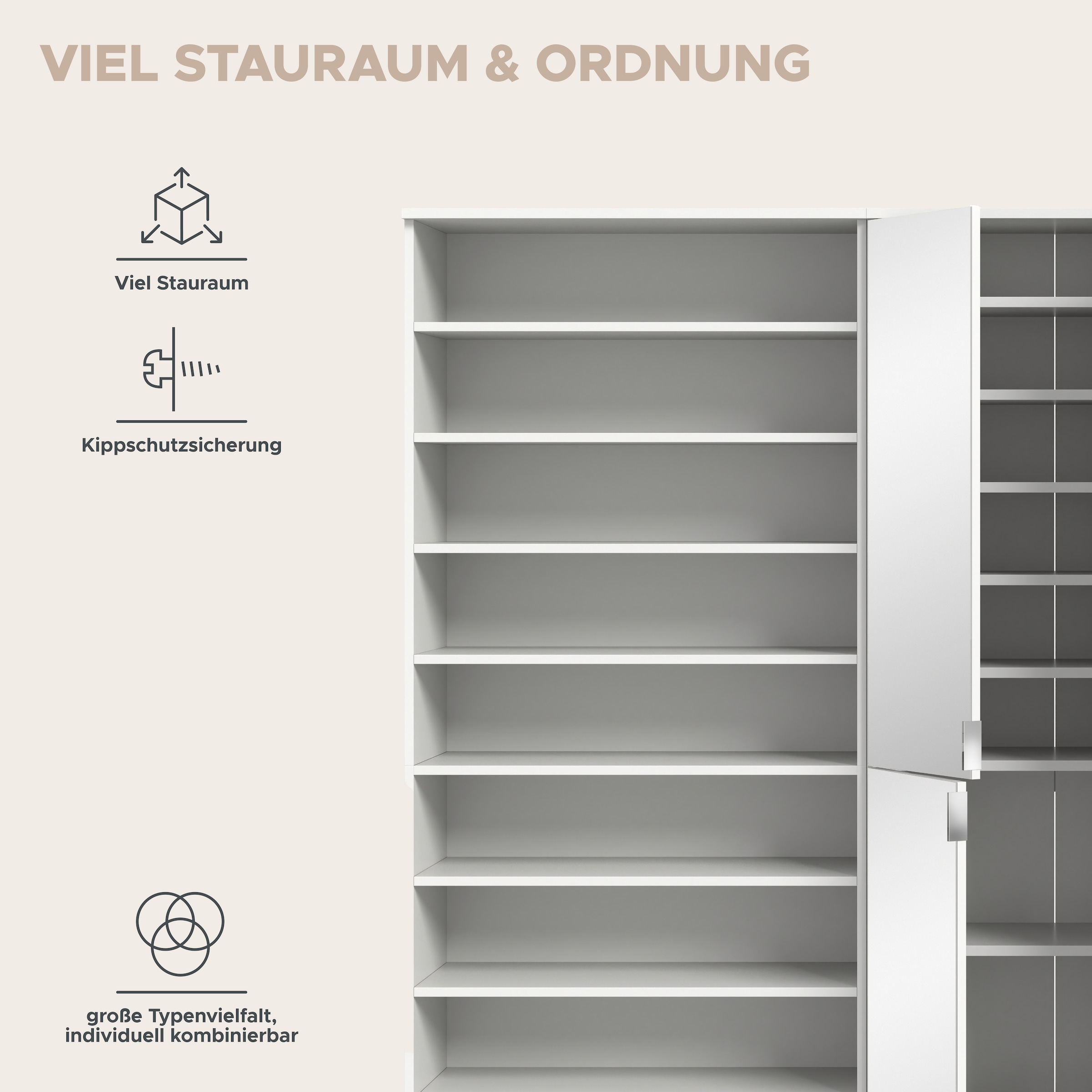 INOSIGN Garderoben-Set, (3 St.), Trondheim, Garderobenset 3-tlg.Breite 222 cm, Flur, Diele, Kombination