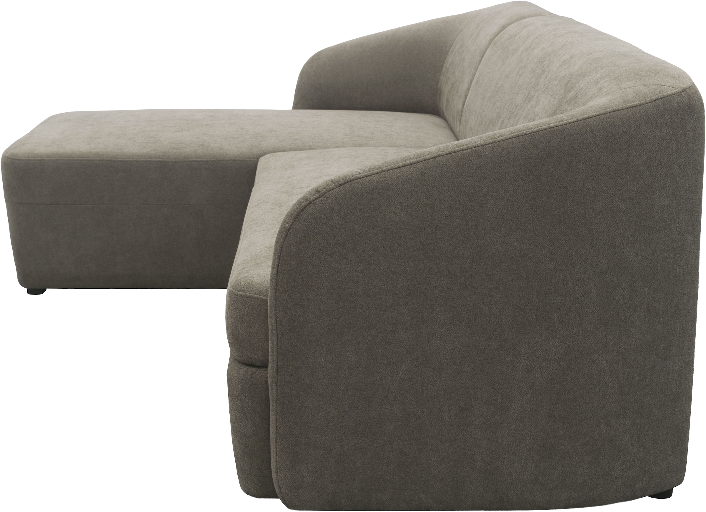 DOMO collection Ecksofa »Orbis, modernes, klares Design mit schmalen, abgerundeten Armlehnen« whlw. mit Bettfunktion u./o. Bettkasten, aus Luxus- Microfaser