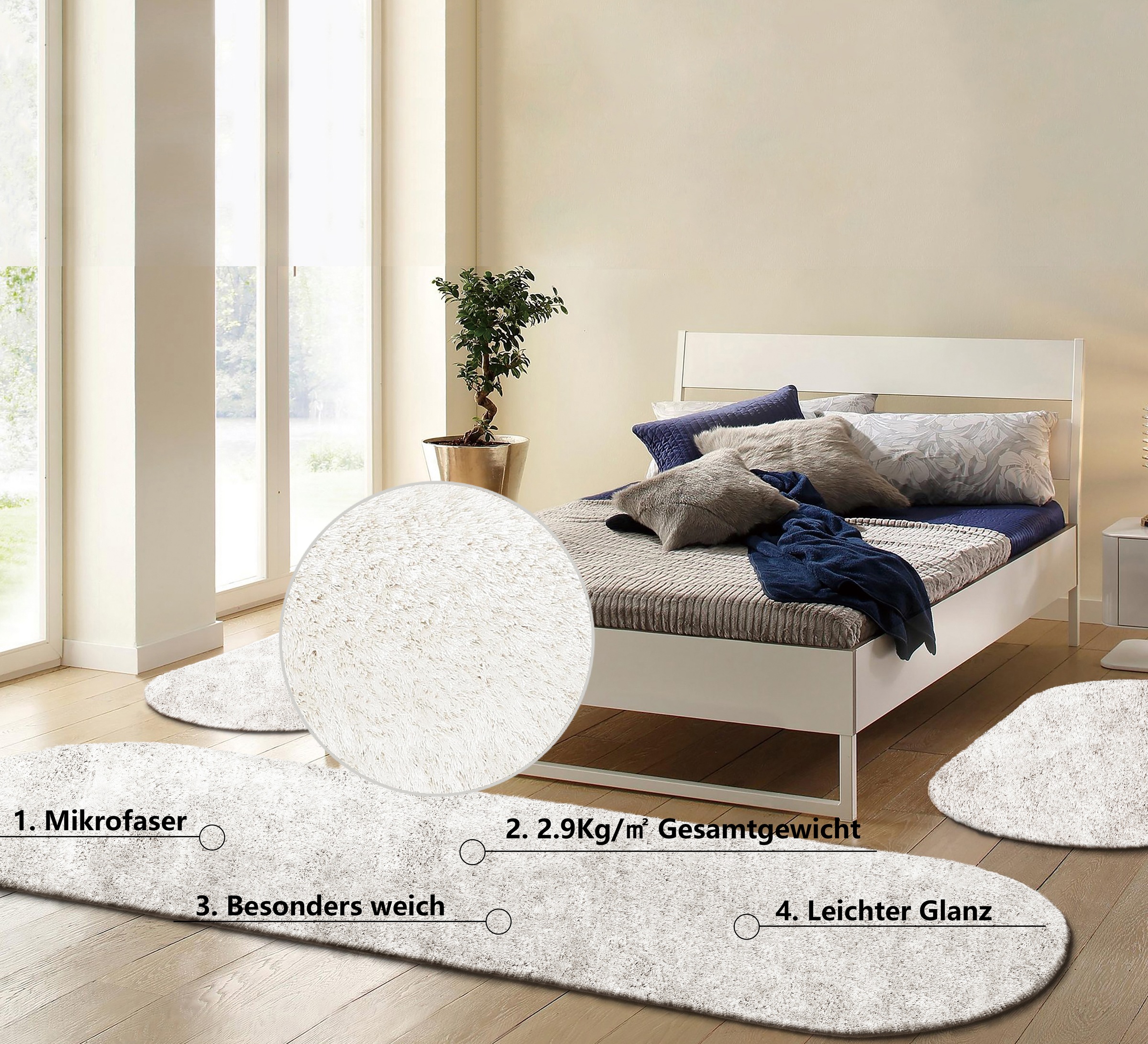 Bruno Banani Hochflor-Bettumrandung "Dana Teppich, Kundenliebling" Höhe 30 günstig online kaufen