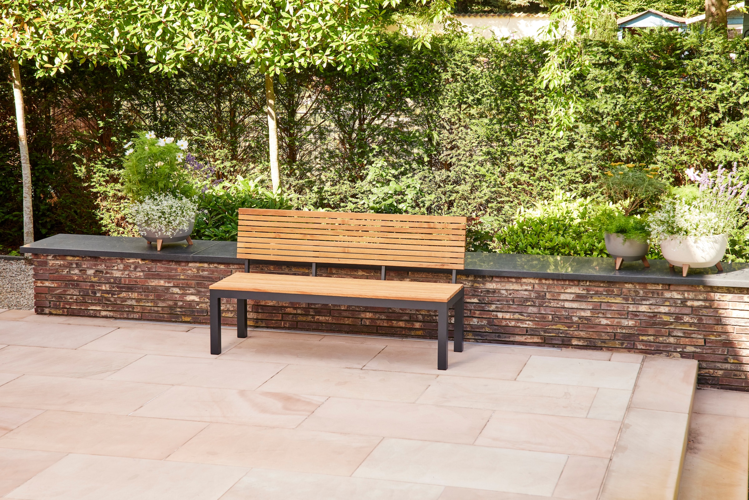 Siena Garden Gartenbank »Bozen 2er Aluminiumgestell anthrazit Robininenholz«, Flächen aus Robinienholz FSC® 100%