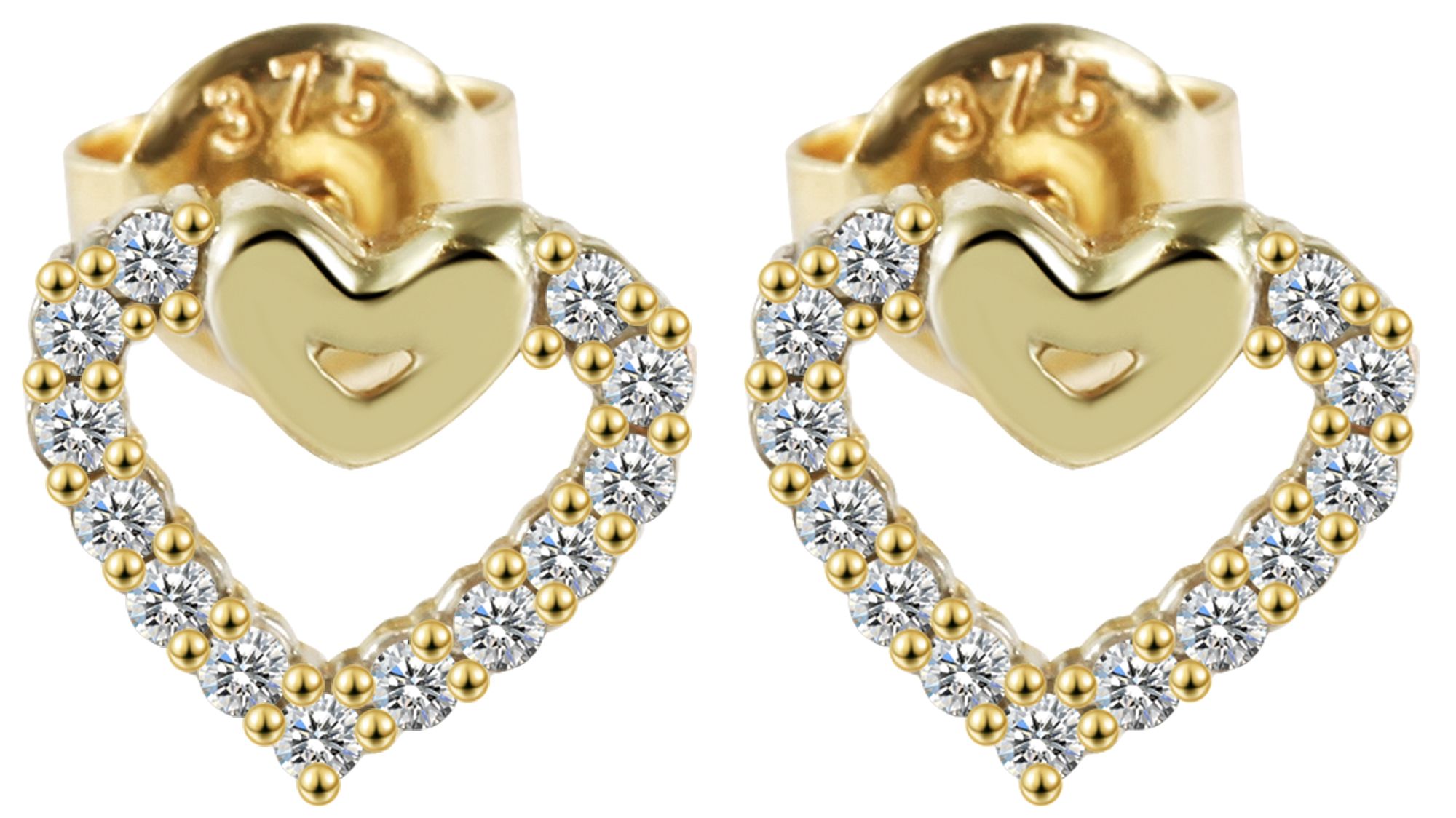Adelia´s Paar Ohrhänger "Ohrringe – Ohrstecker aus 375 Gold mit Zirkonia" Perfekt als Geschenk zum Muttertag