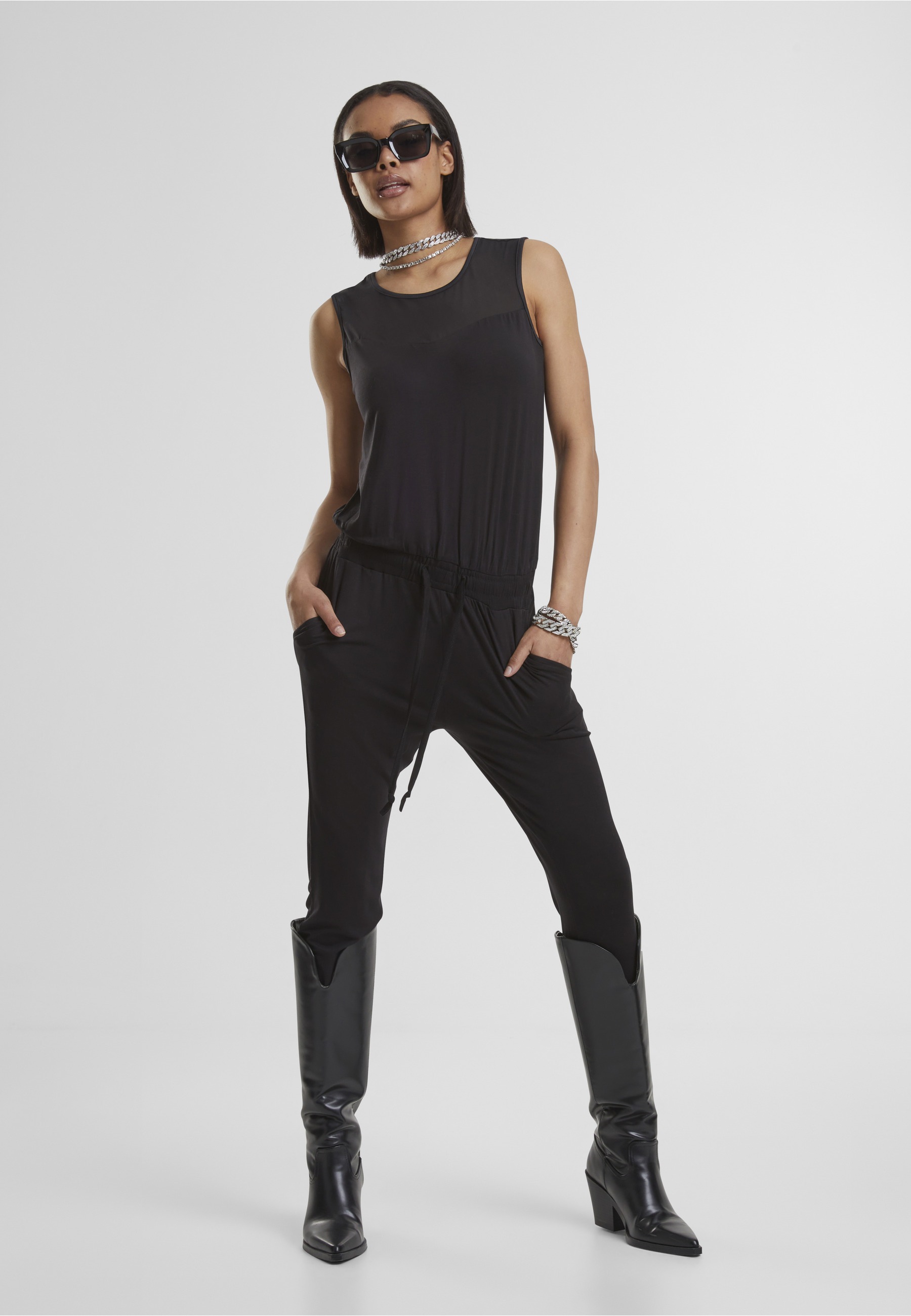 URBAN CLASSICS Jumpsuit »Urban Classics Damen Ladies Tech Mesh Long Jumpsuit« 1 Stk.