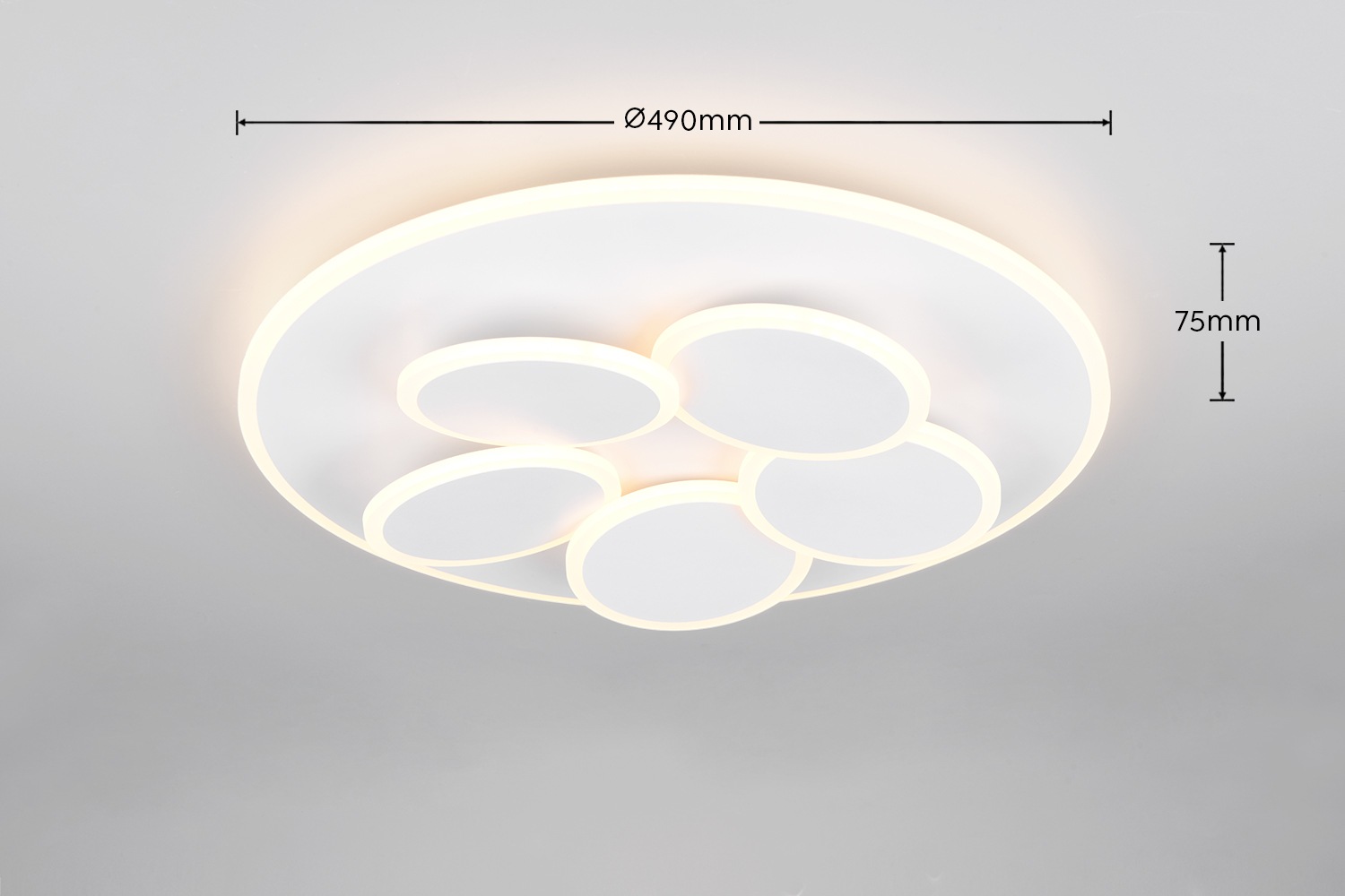 TRIO Leuchten LED Deckenleuchte »MANDALA, LED Deckenlampe mit Fernbedienung, dimmbar CCT Nachtlicht«, 1 flammig, Leuchtmittel LED-Board | LED fest integriert, Memory- und Timerfunktion 4200 Lumen warm- bis kaltweiß 2700-6500K 35W