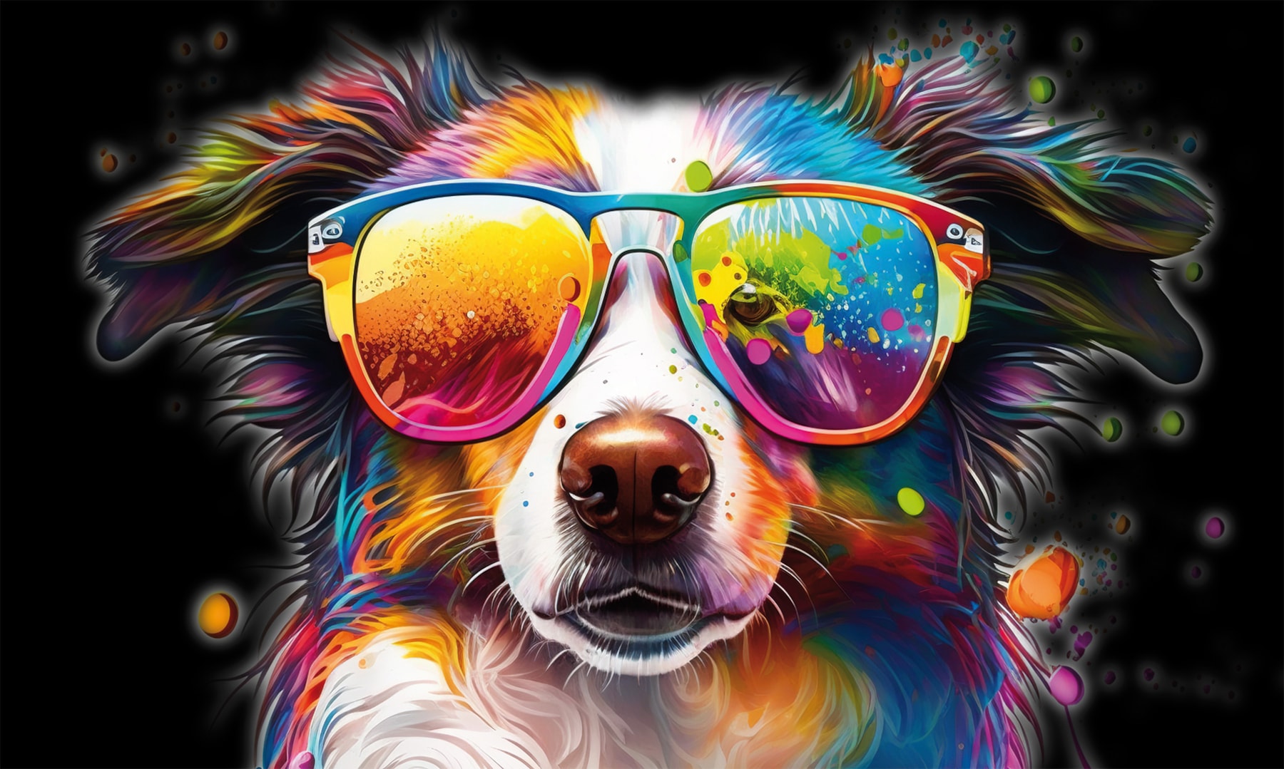 Bönninghoff Leinwandbild "Wandbild BUNTER HUND XXL 90x150 cm – Leinwandbild Keilrahmen Deko" Hundebilder 1 Stk. tlg. auf Keilrahmen gespannt