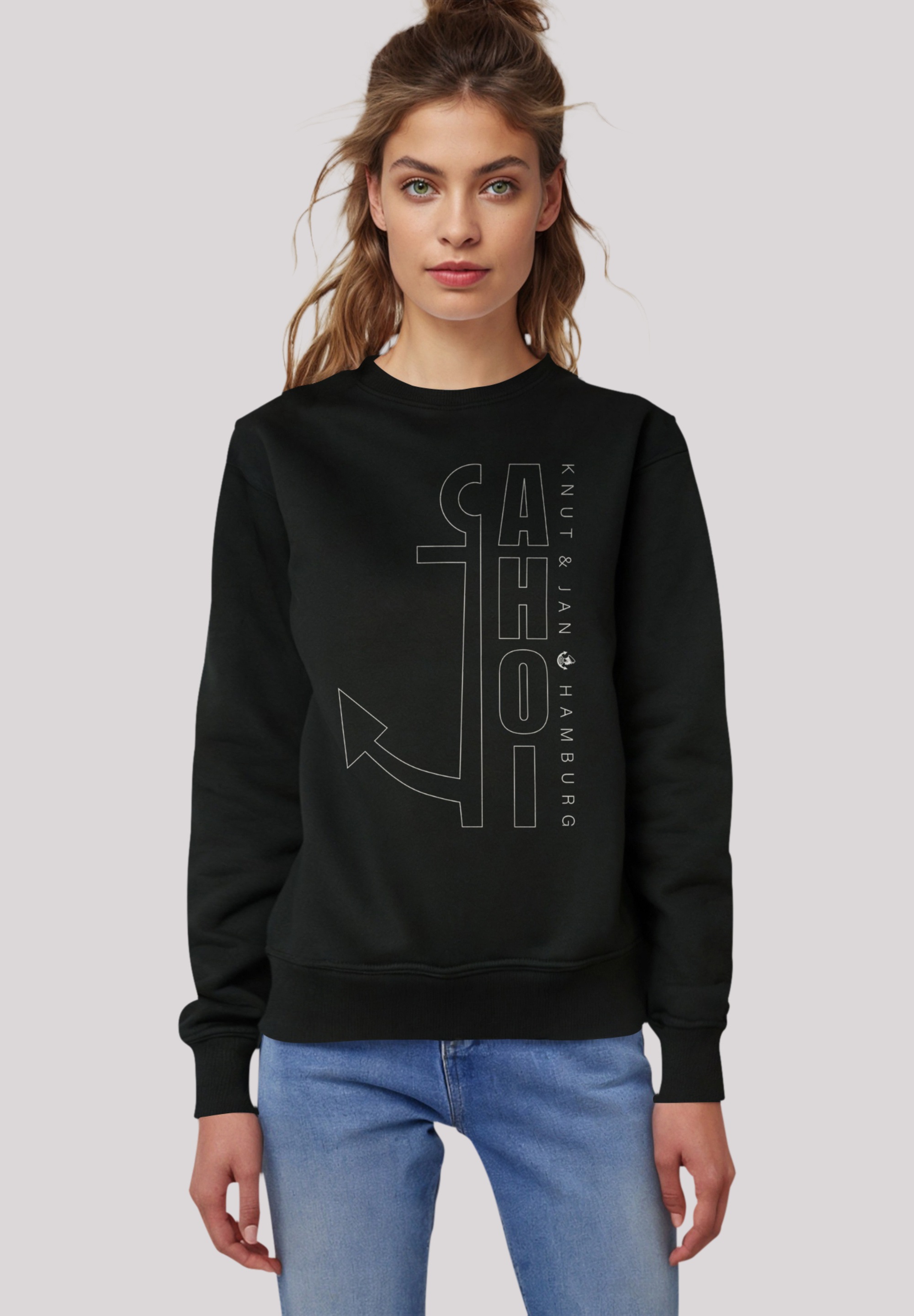 F4NT4STIC Sweatshirt »Ahoi Anker Outlines Knut & Jan Hamburg«, Premium Qualität