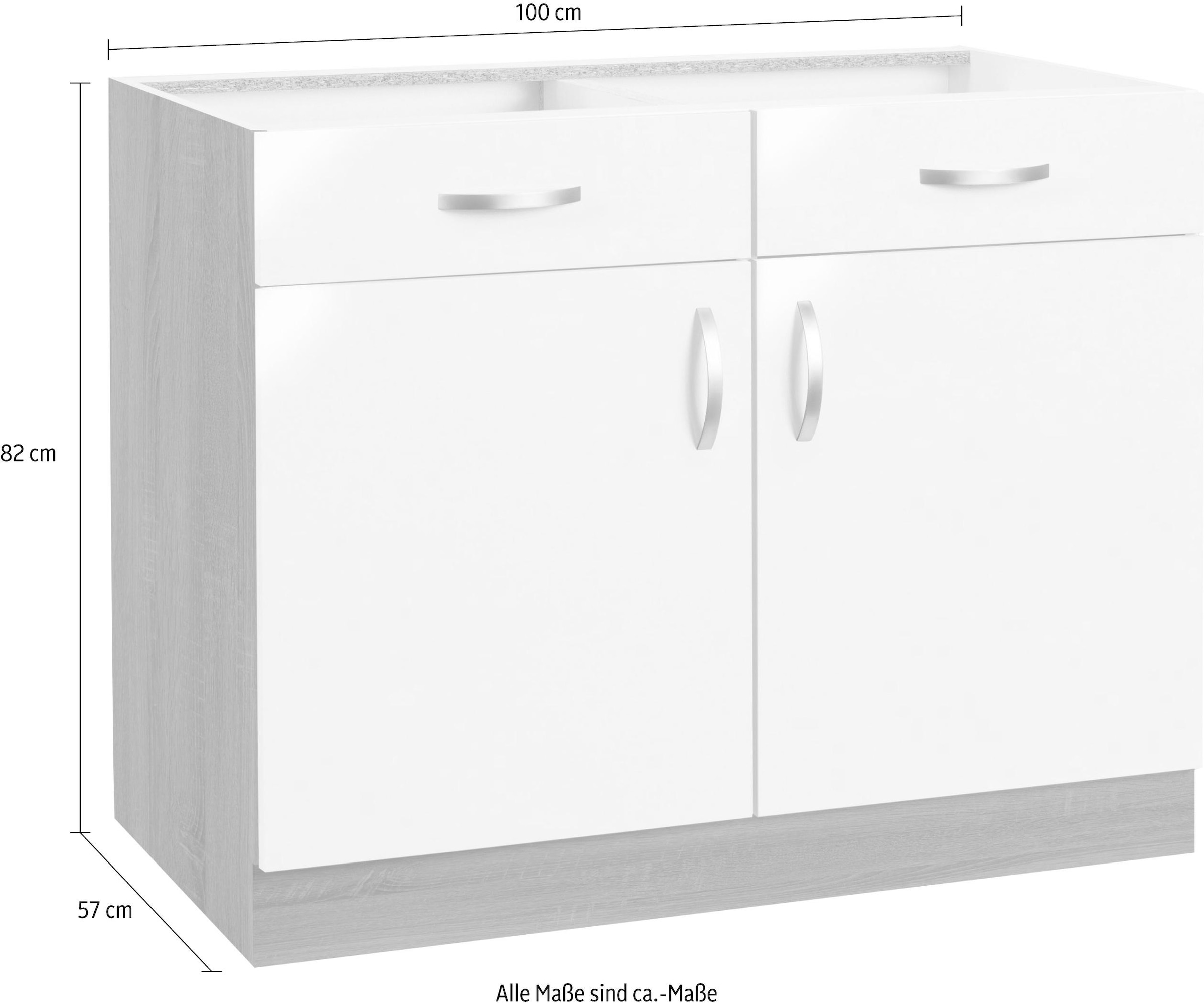 wiho Küchen Unterschrank »Flexi«, Breite 100 cm | BAUR