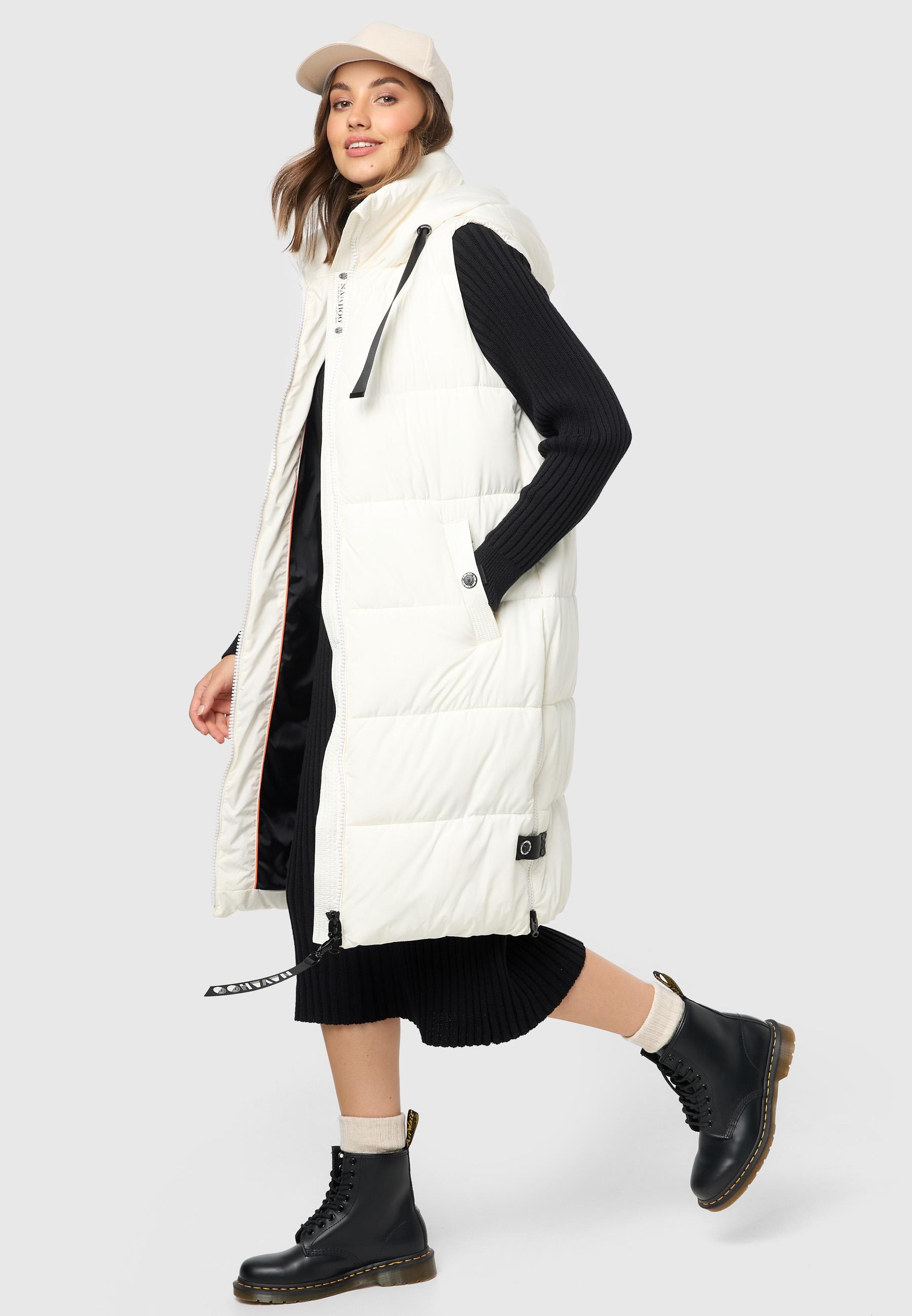 Navahoo Steppweste »Schnuffelchen«, (1 tlg.), warme Damen Outdoor-Weste lang mit Kapuze