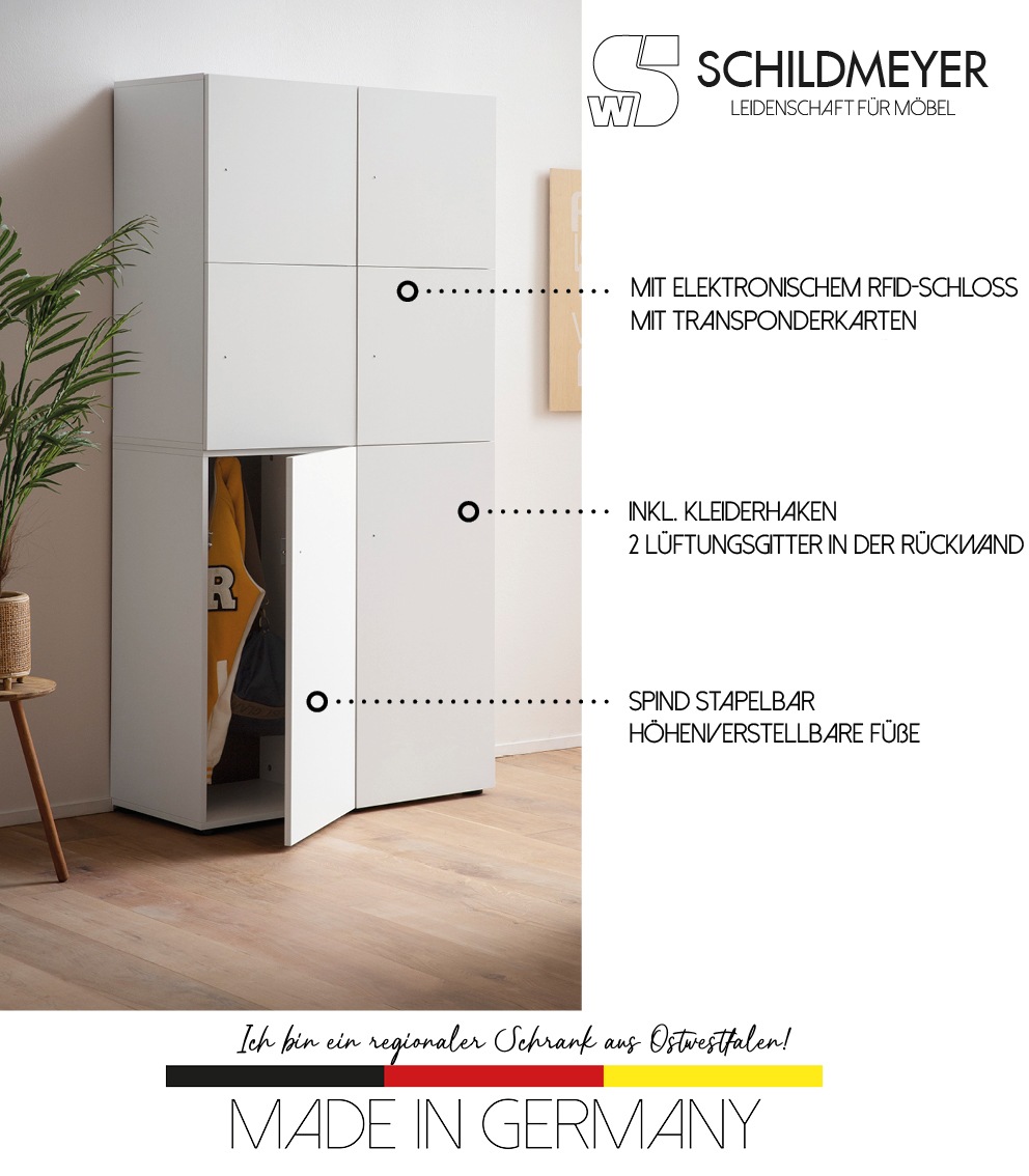 Thumbnail - Schildmeyer Container "Locked Spind Schrank mit 1 abschließbaren Tür", Made in Germany