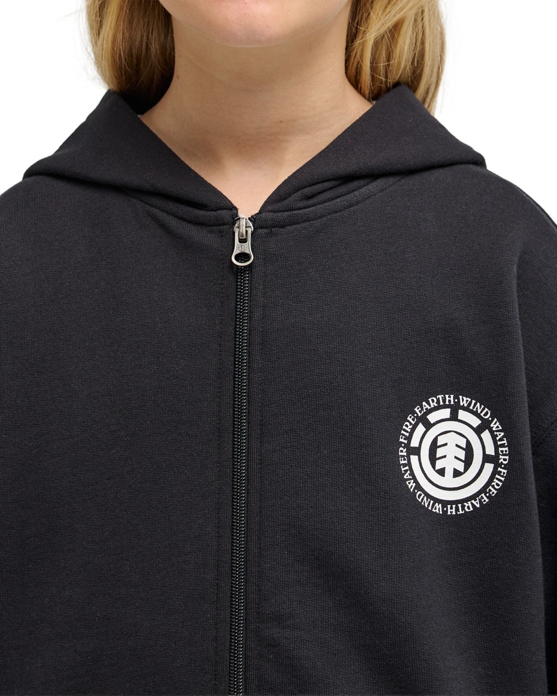 Hoodie ELEMENT "Seal BP", Jungen, Gr. 12(148-156cm), flint schwarz, Obermaterial: 70% Walkfrottier, 30% Walkfrottier;, Sweatshirts Hoodie