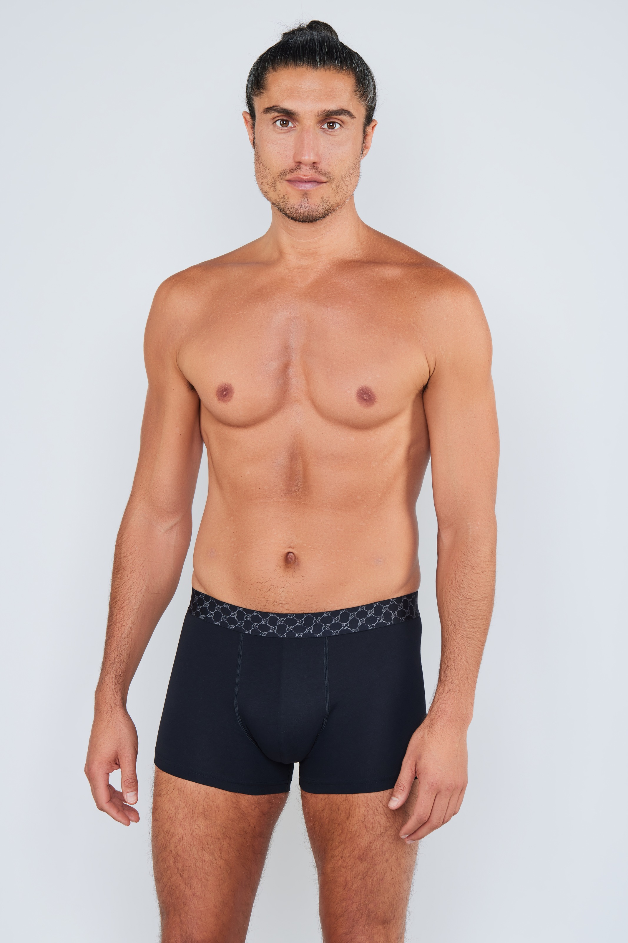 JOOP! Boxer »Everyday«, (3er Pack), Baumwoll-Mix, Cornflower-Design-Bund, elastisch, ohne Eingriff