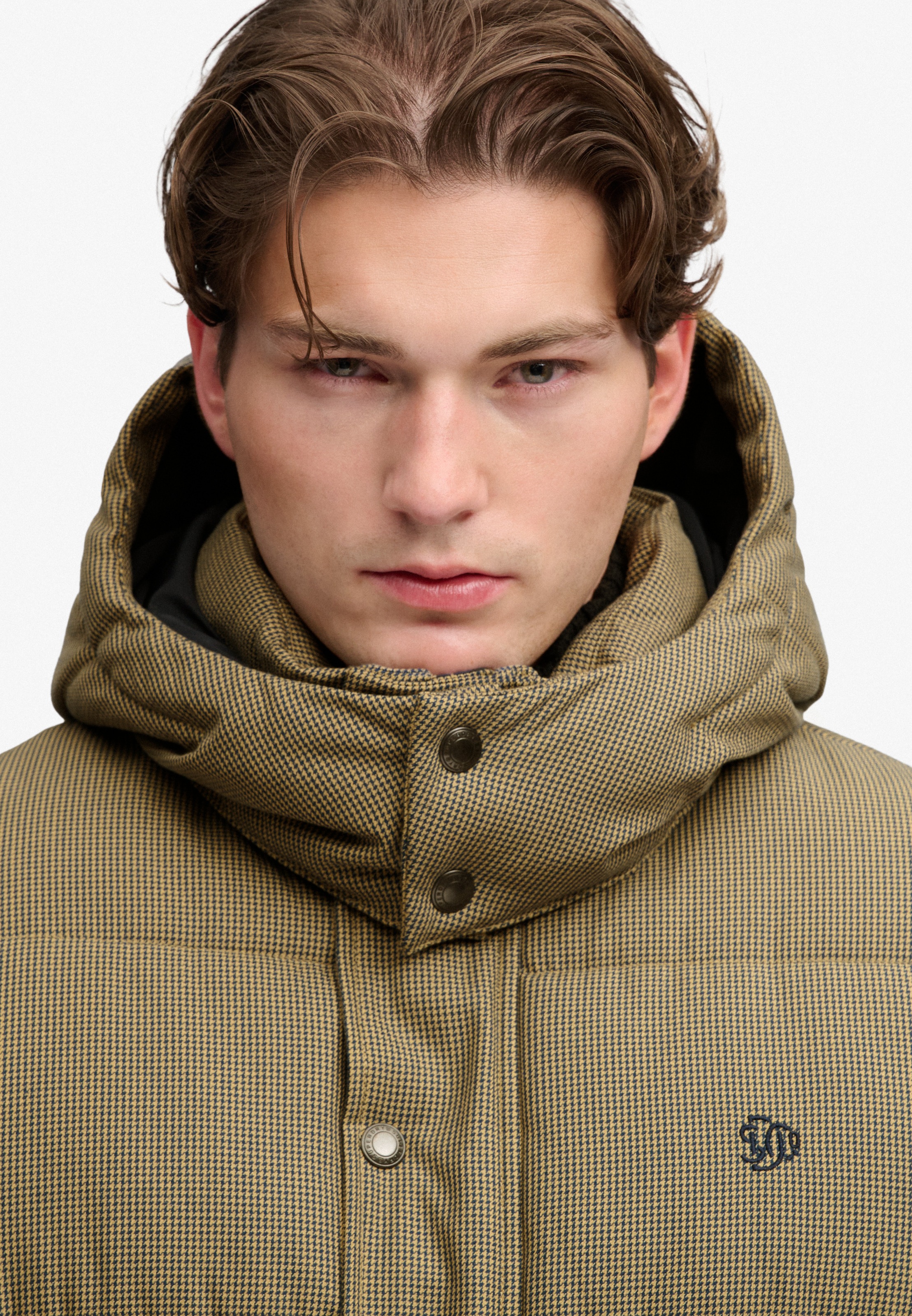 Superdry Steppjacke »PREMIUM HOOD CHECK PUFFER JKT« mit Kapuze Materialmix, relaxed fit