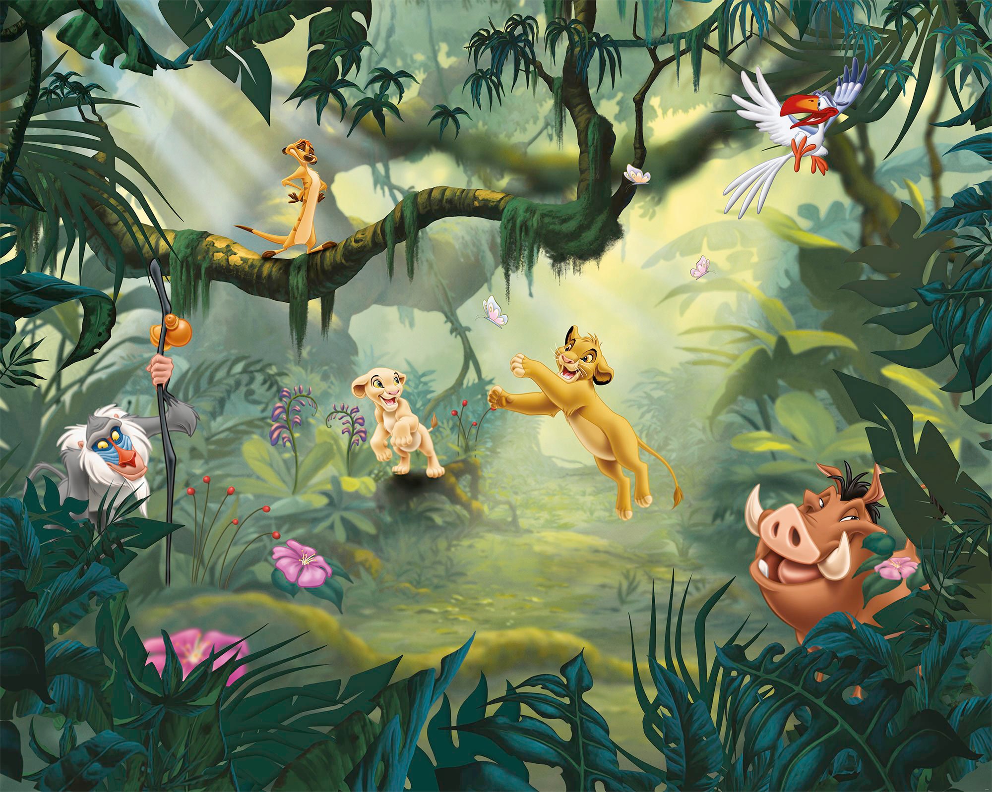 Komar Vliestapete "Digitaldruck Vlies - Lion King Hakuna Matata - Größe 350 X 280 Cm" Bedruckt Glatt Kinderzimmer