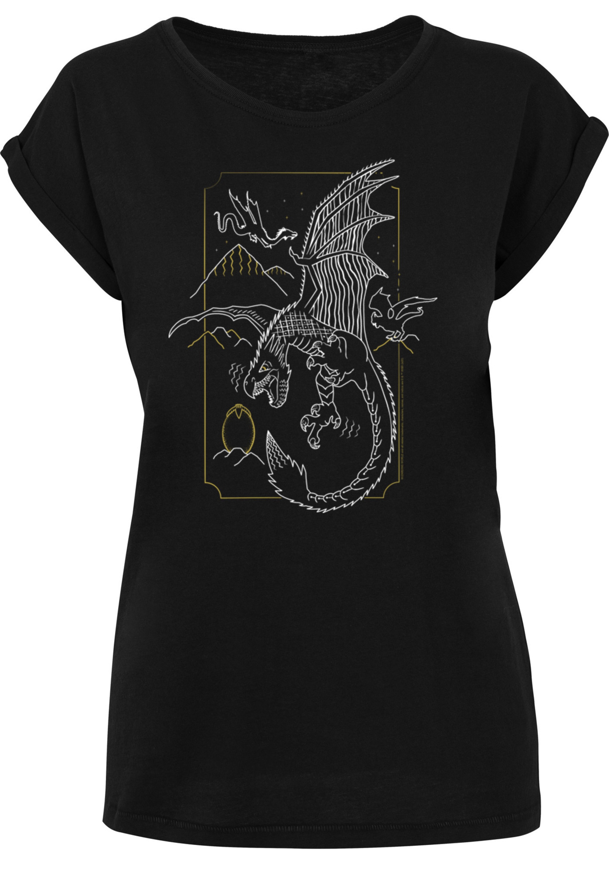 F4NT4STIC T-Shirt »Harry Potter Dragon Line Art«, Print
