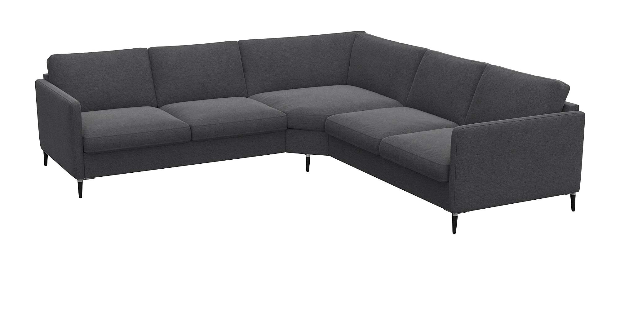 FLEXLUX Ecksofa »Fiore, gleichschenklig, super Sitzkomfort durch Kaltschaum im Sitz«, breite Armlehnen, Füße Alu+schwarz