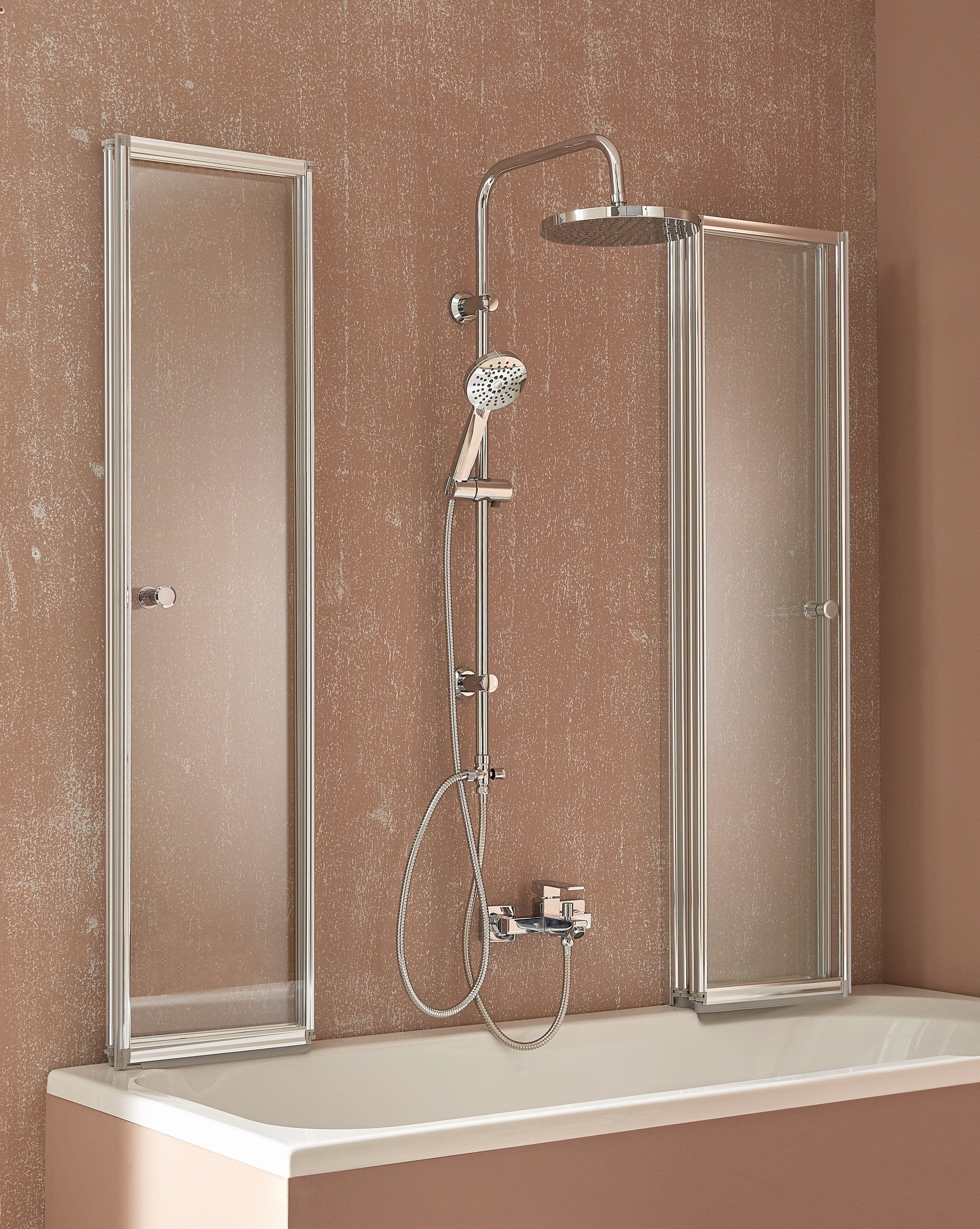 welltime Badewannenaufsatz "Summer" 6 Stk. tlg. Badewannenfaltwand, Glaswand bestehend aus 6 Elementen