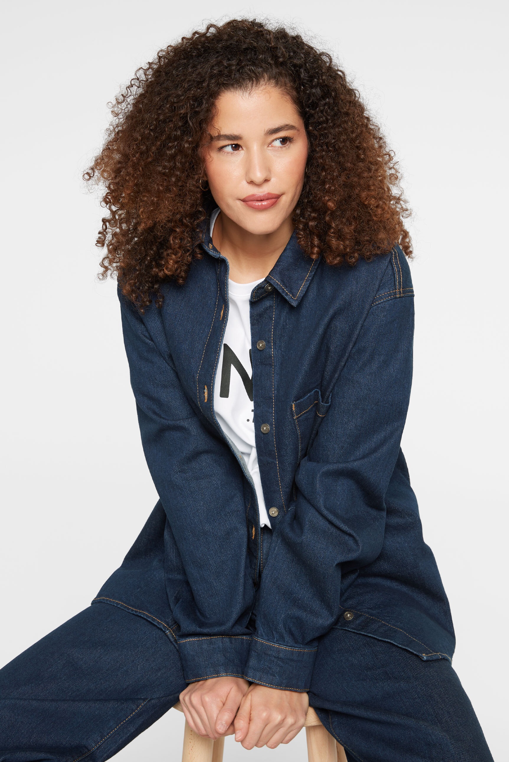 SENSES.THE LABEL Jeansbluse, mit Brusttasche
