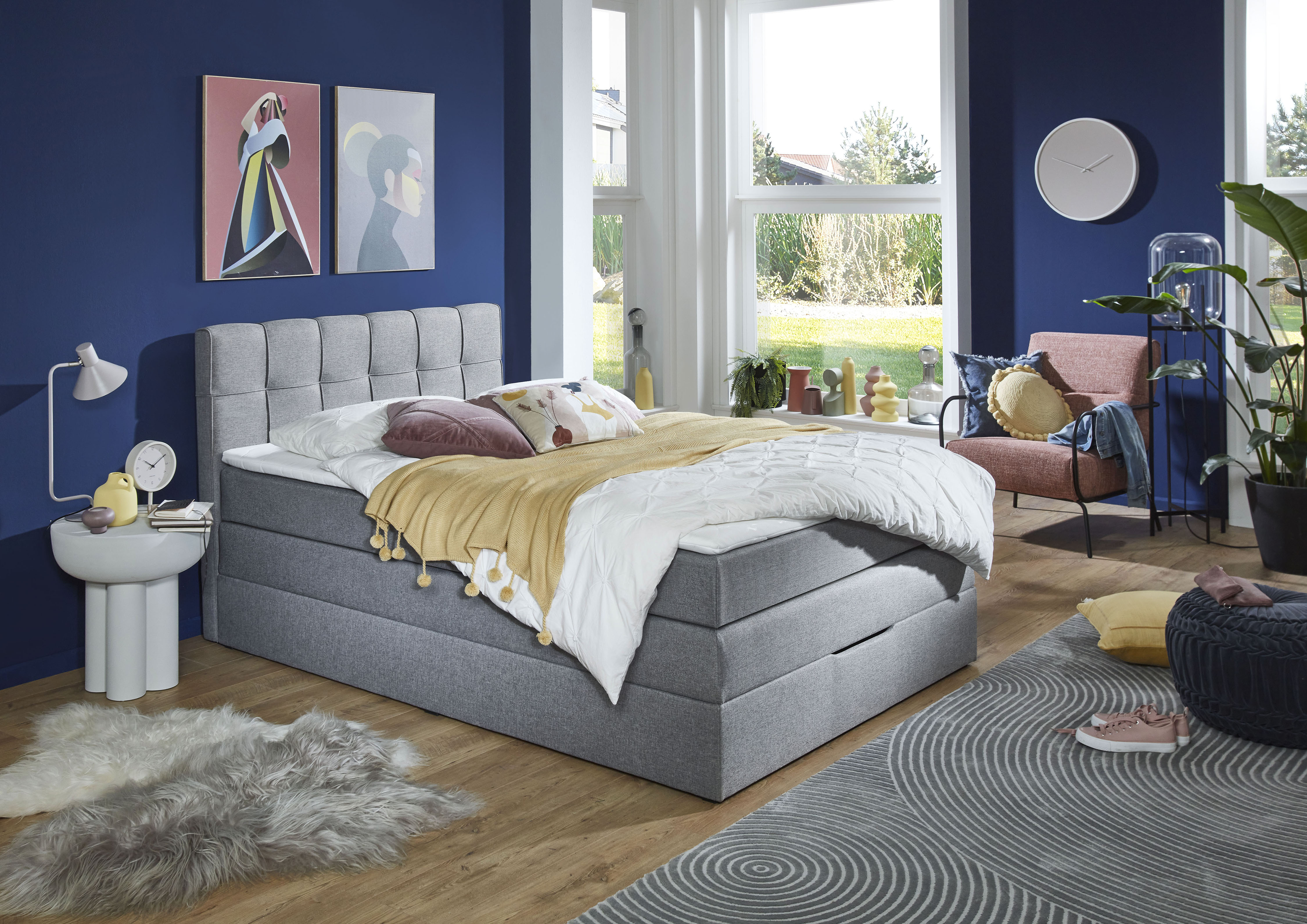 Home affaire Boxspringbett "Fornoli" inkl. Topper und Bettkasten, H3 in zwei Matratzenarten