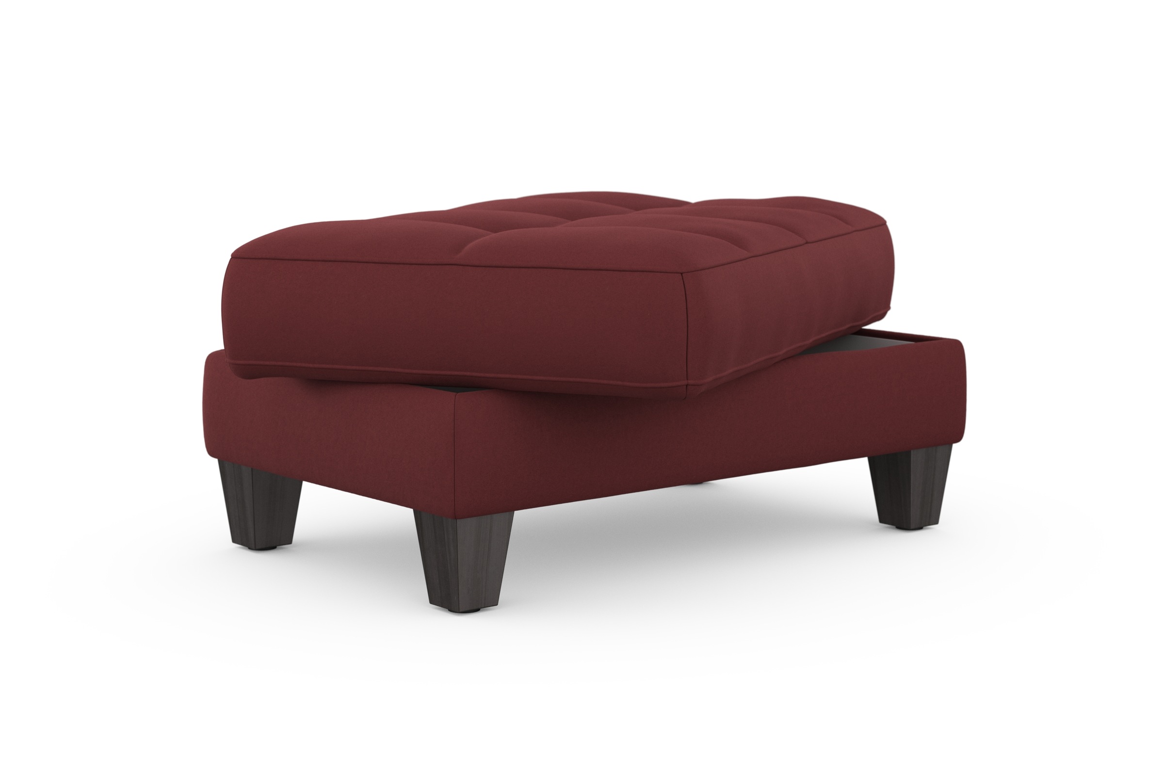 Stauraumhocker SIT & MORE "Westham", rot (bordeaux), B:101cm H:47cm T:66cm, 100% Polyester, Hocker, wahlewise mit/ohne Federkern 6