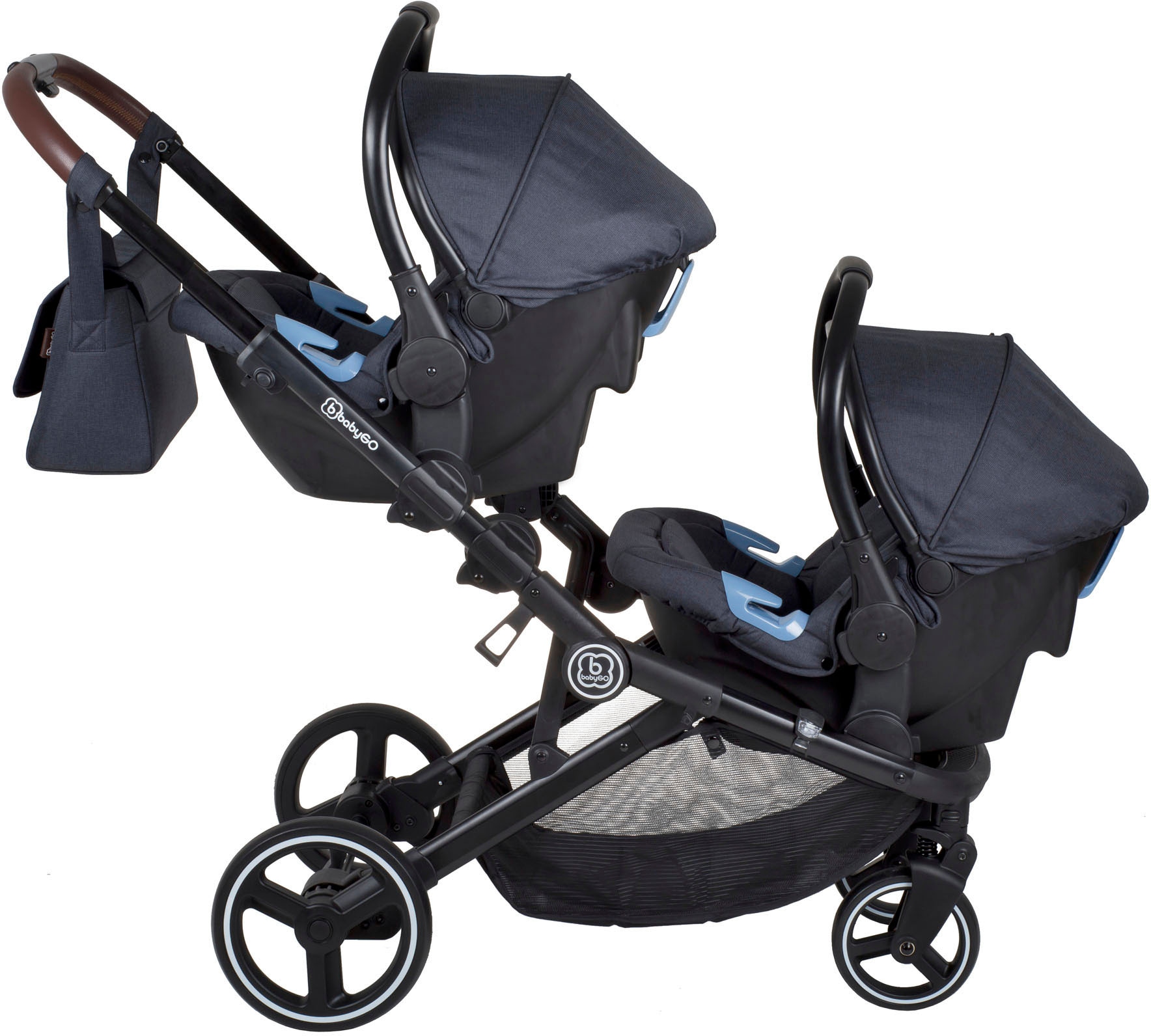 (bis Klasse BAUR kaufen | Kinderwagen kg), Babyschale inkl. 13 für Adapter, Twinner grau«, 2 »Twinner, 0+ online BabyGo