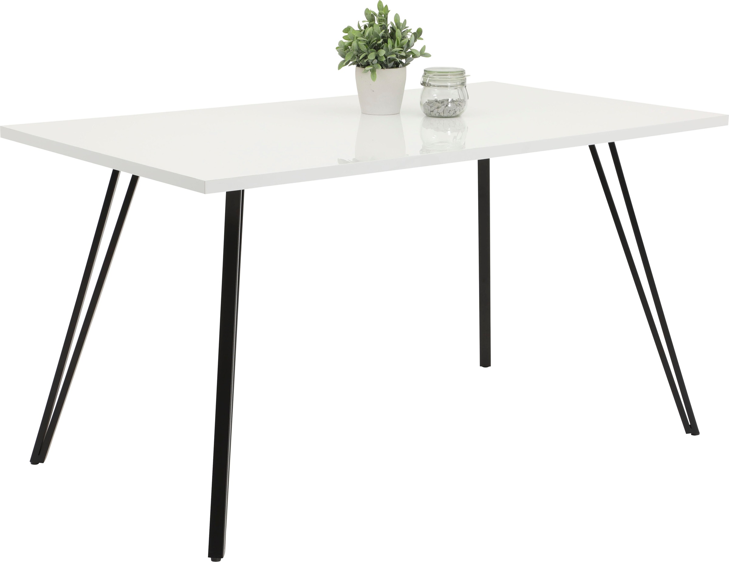 Thumbnail - HELA Essgruppe "Jenn" 5 Stk. tlg. Tisch Hochglanz, 4 Stühle BESTSELLER, Esszimmer Gruppe