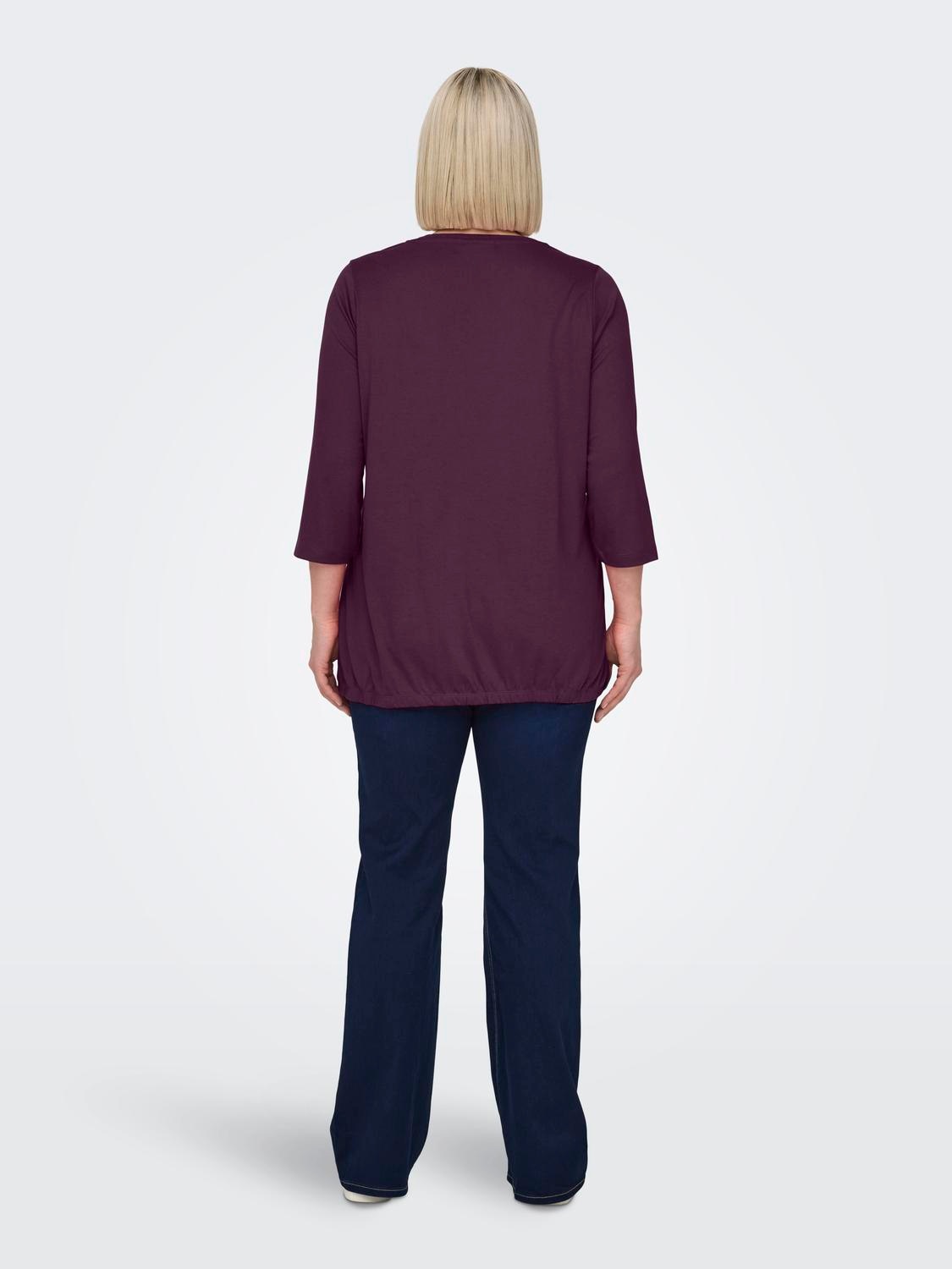 ONLY CARMAKOMA 3/4-Arm-Shirt "CARCARLINNE V-NECK 3/4 TOP JRS BF" günstig online kaufen