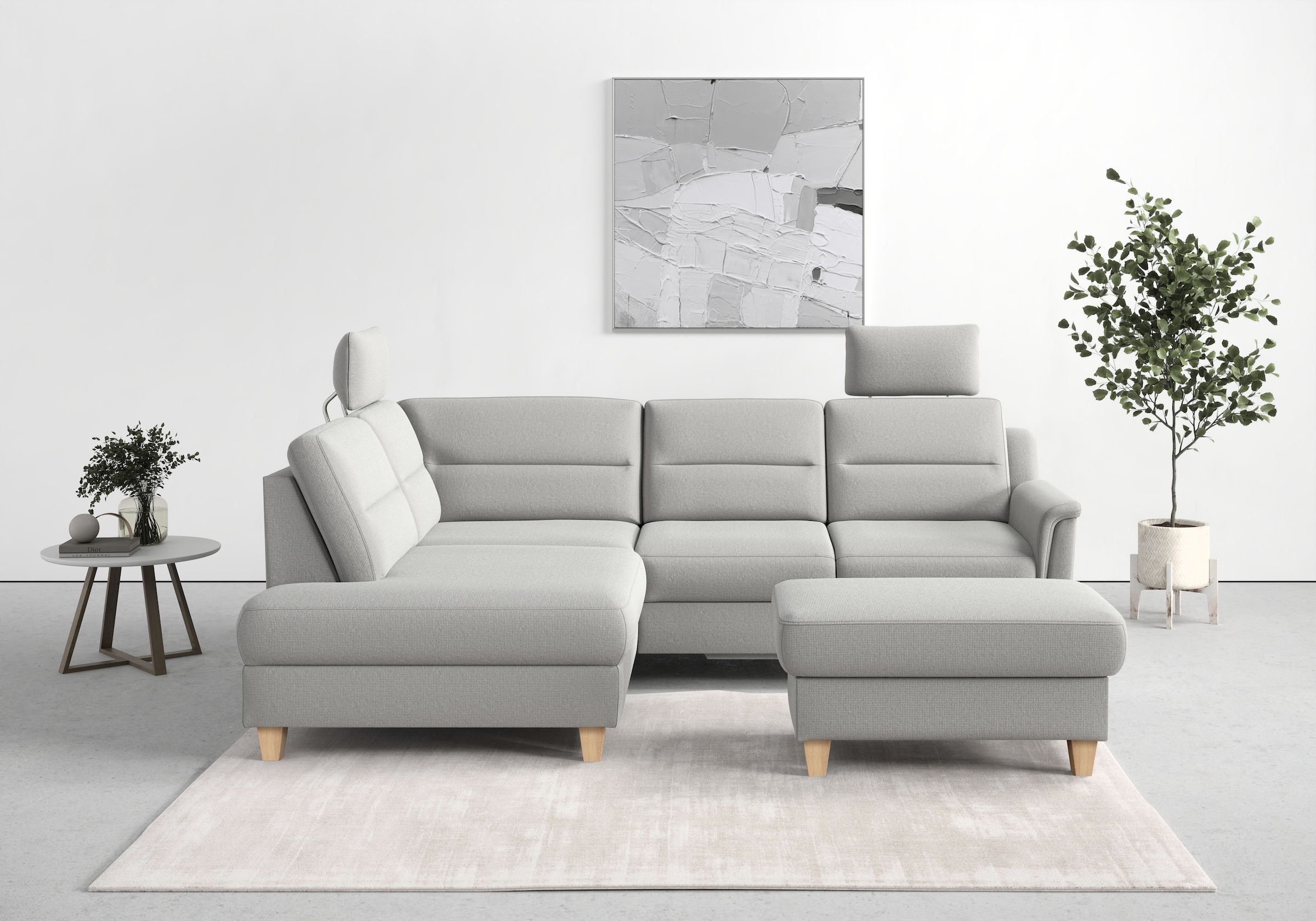 sit&more Ecksofa "Farö L-Form" inklusive Federkern, wahlweise mit Schlaffunktion und Bettkasten