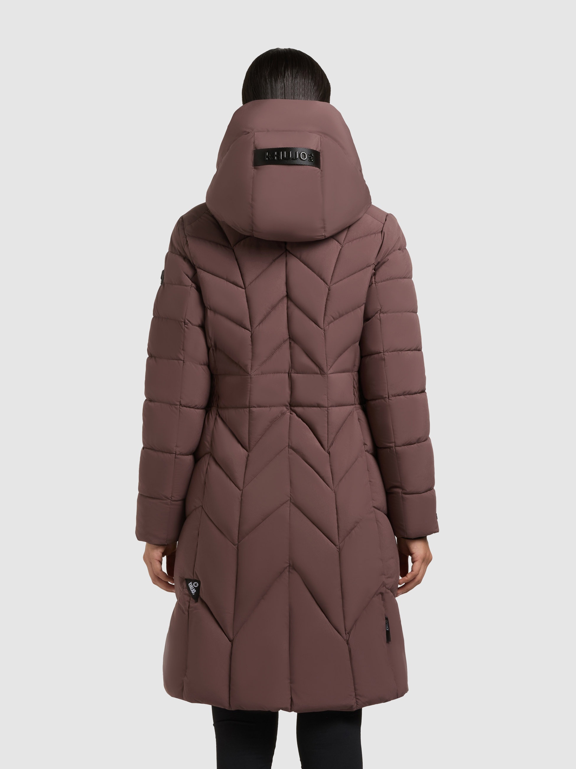 Steppmantel KHUJO "LAIO 2IN1 (EINSATZ HERAUSNEHMBAR)", Damen, Gr. XS, orchid lila, 100% Polyester, unifarben, eingesetzt Rippstrickbündchen mit Windstopper, Mäntel Steppmantel 3