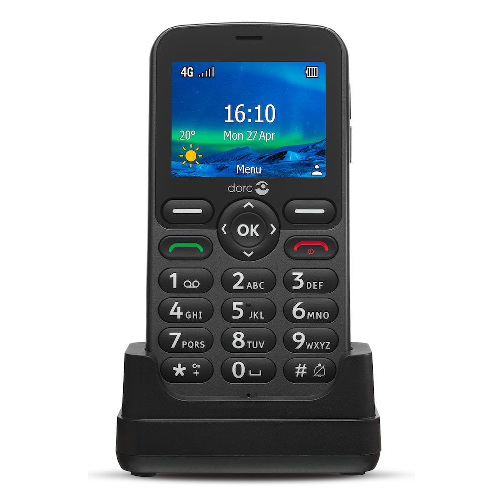 Doro Handy »5860«, Dunkelgrau, 6,1 cm/2,4 Zoll, 0,125 GB Speicherplatz, 2 MP Kamera