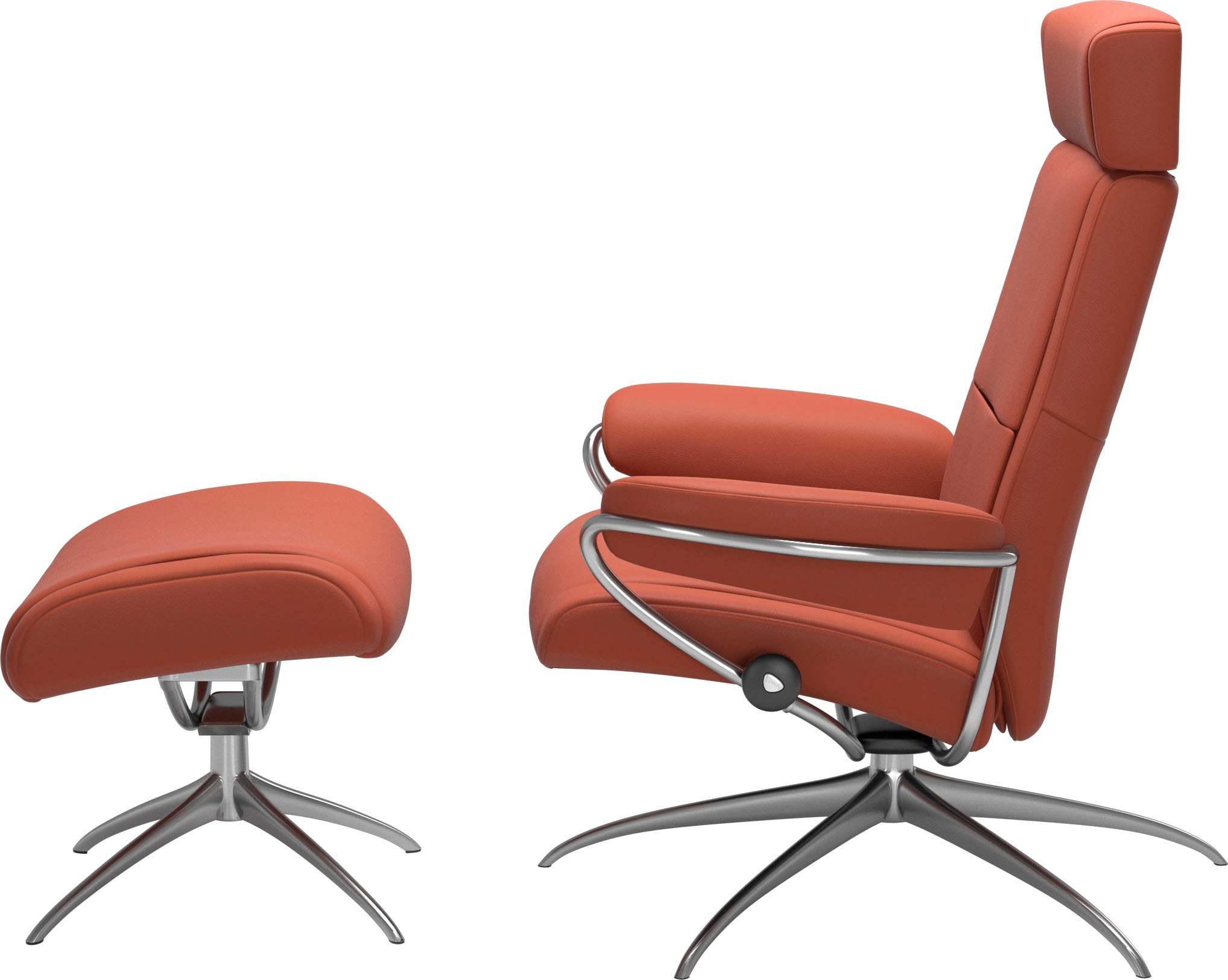 Thumbnail - Stressless Relaxsessel "Paris" Set, Relaxsessel mit Hocker, mit Hocker, Low Back mit Kopfstütze, mit Star Base, Gestell ...