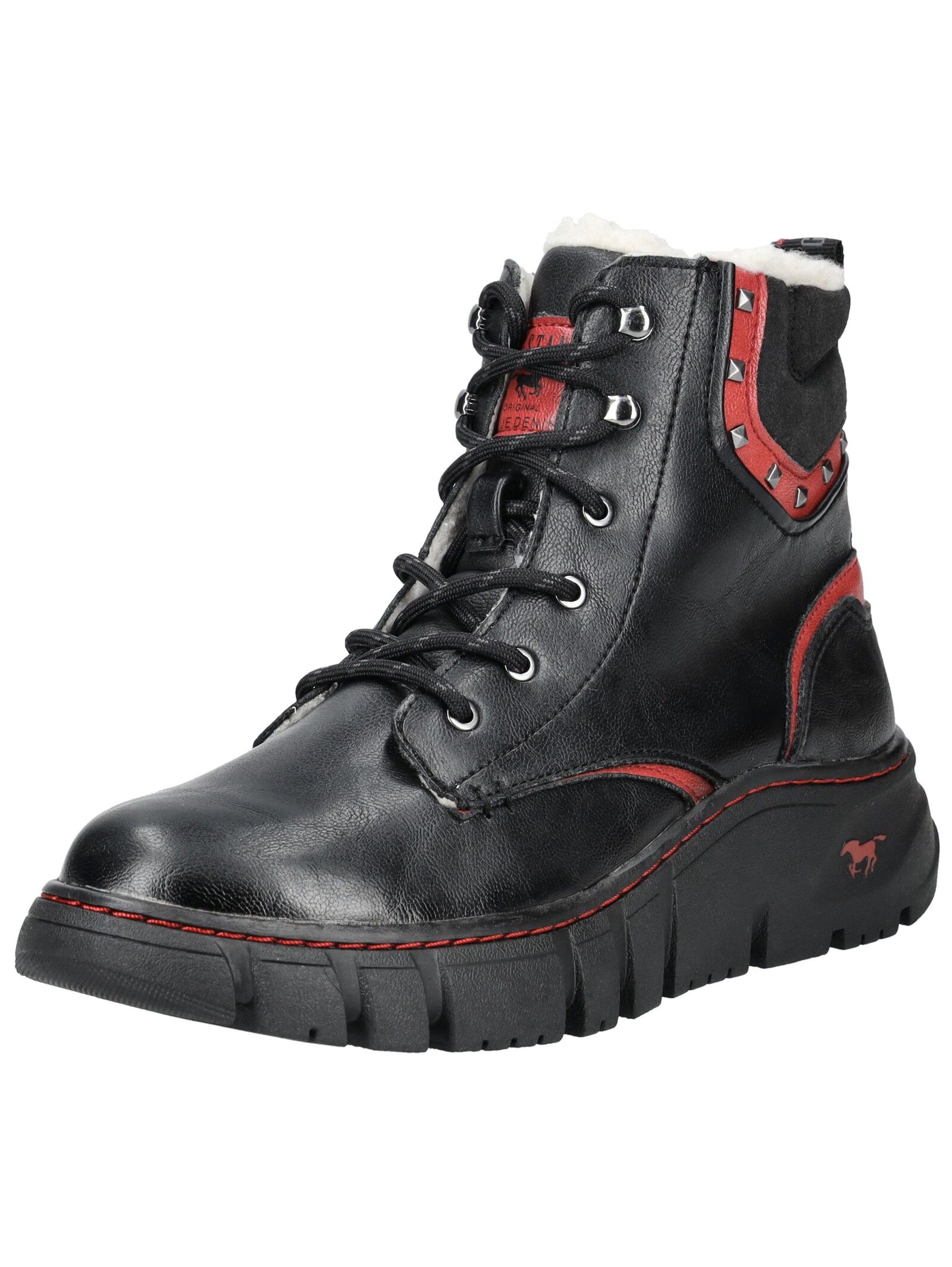 Mustang Shoes Schnürstiefelette "Mustang Shoes Stiefelette Lederimitat"