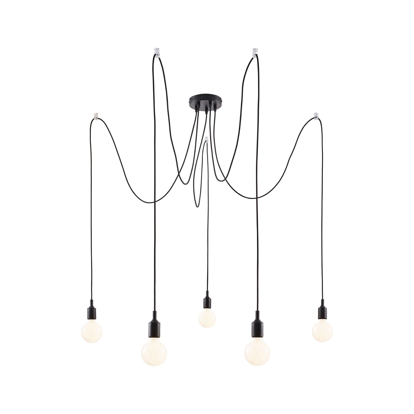 Paulmann Pendelleuchte »Neordic Ketil max.5x60W Schwarz 230V Silikon/Metall«, 5 flammig, Leuchtmittel E27 | ohne Leuchtmittel, E27