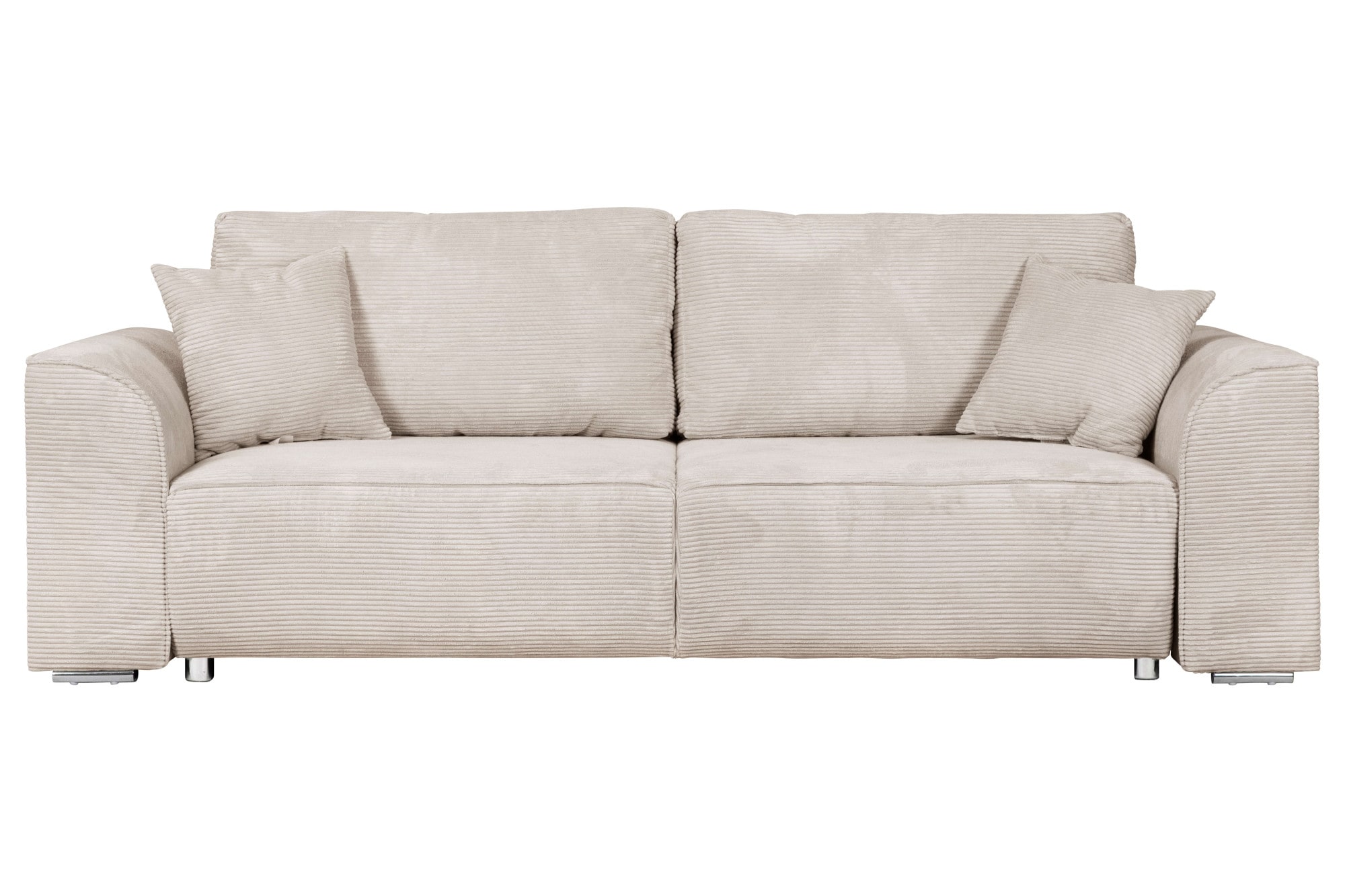 INOSIGN 3-Sitzer »BEATRICE auch als Schlafsofa mit Bettkasten, B/T/H 250/107/92 cm«, wahlweise mit Bettfunktion, incl. 2 Zierkissen, Wellenfederung