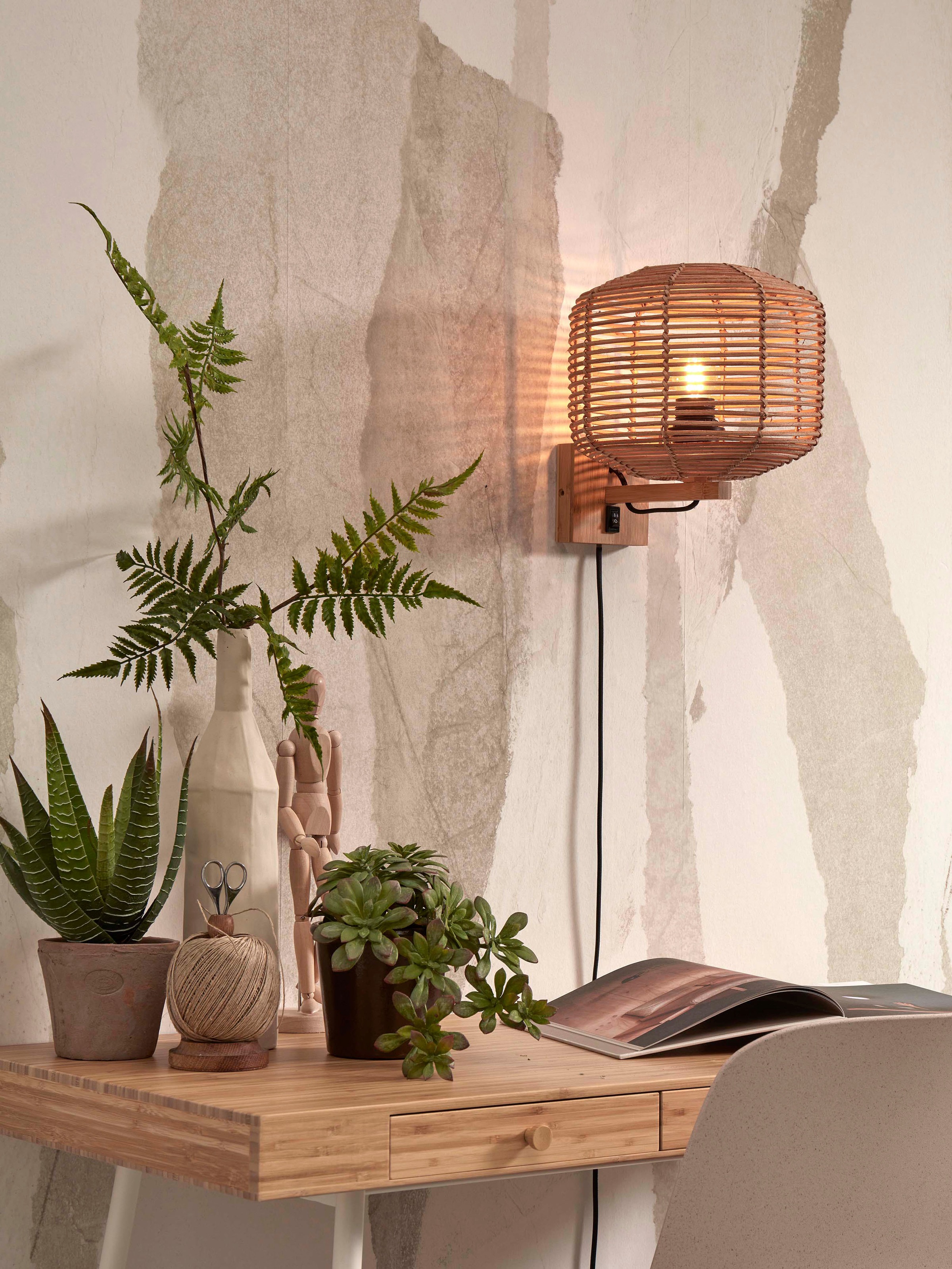 GOOD&MOJO Wandleuchte »TANAMI«, 1 flammig, Leuchtmittel E27 | ohne Leuchtmittel