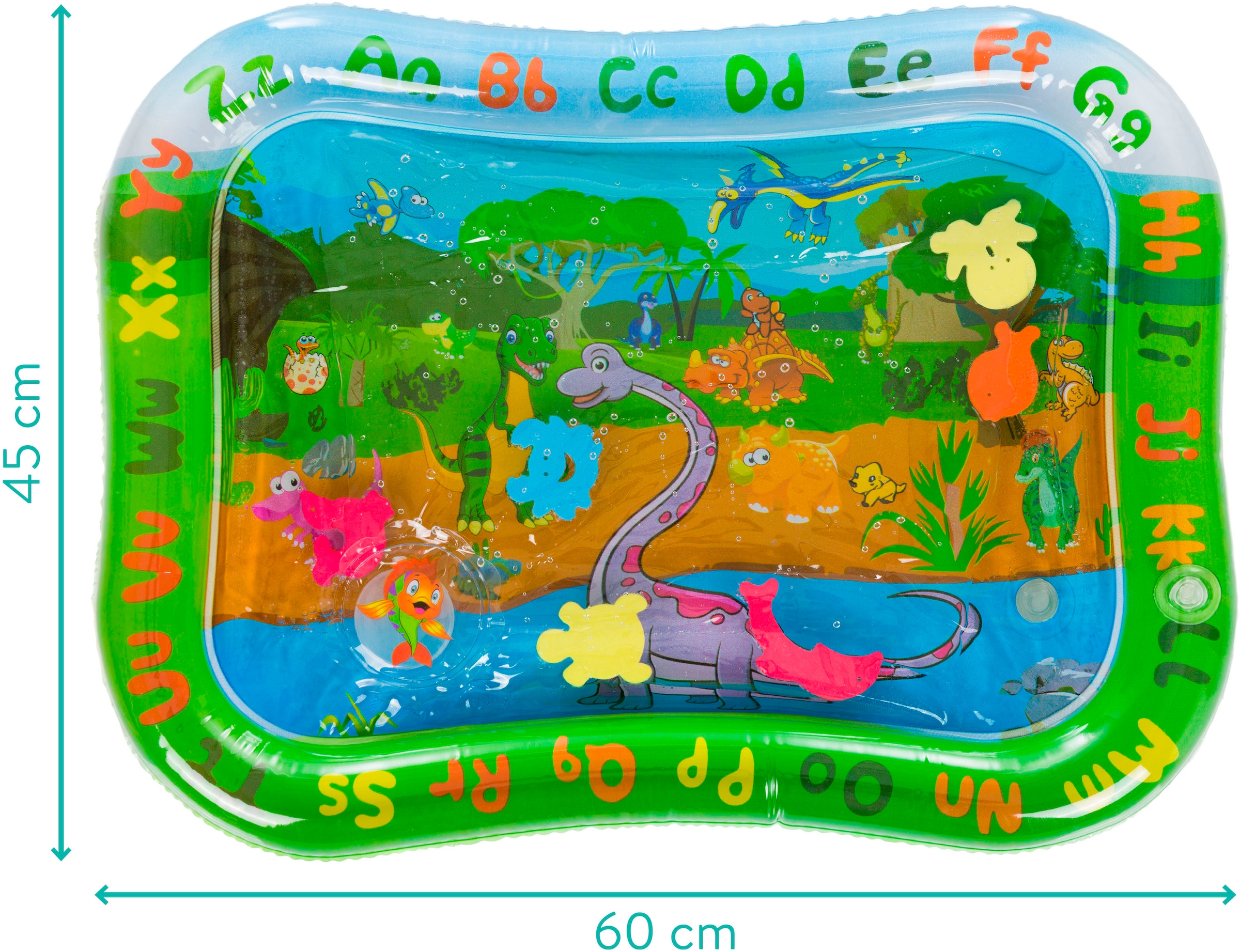 Fillikid Spielmatte »Wasserspielmatte Dino mit Quietsch Knopf«, mit Wasser befüllbare Liegefläche