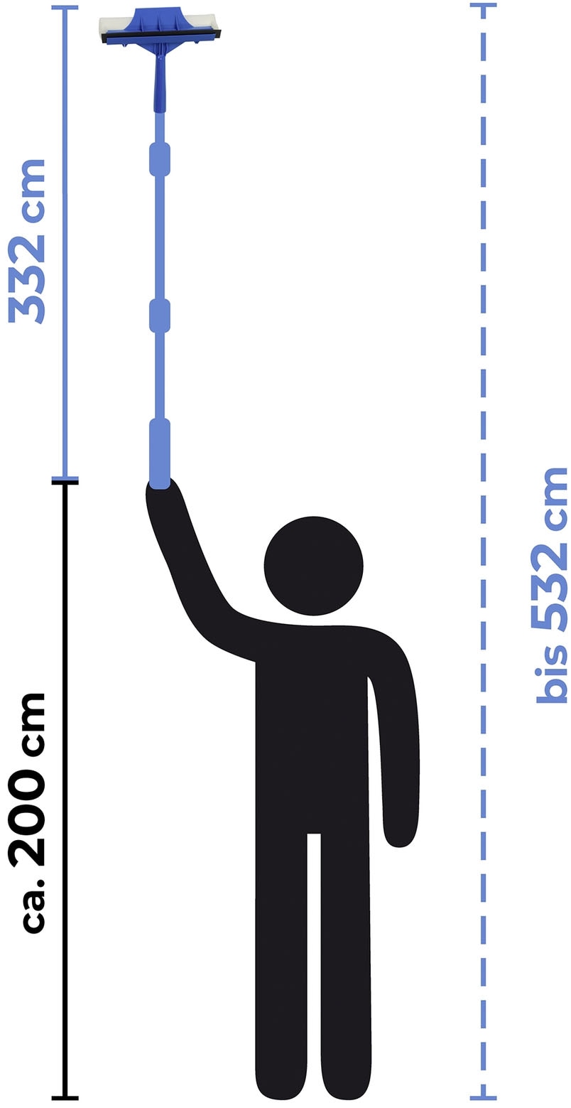 Maximex Fensterreiniger »Fensterwischer extra-lang«, Knickgelenk, verstellbarer Kopf, Mikrofaserbezug waschbar bei 30°C