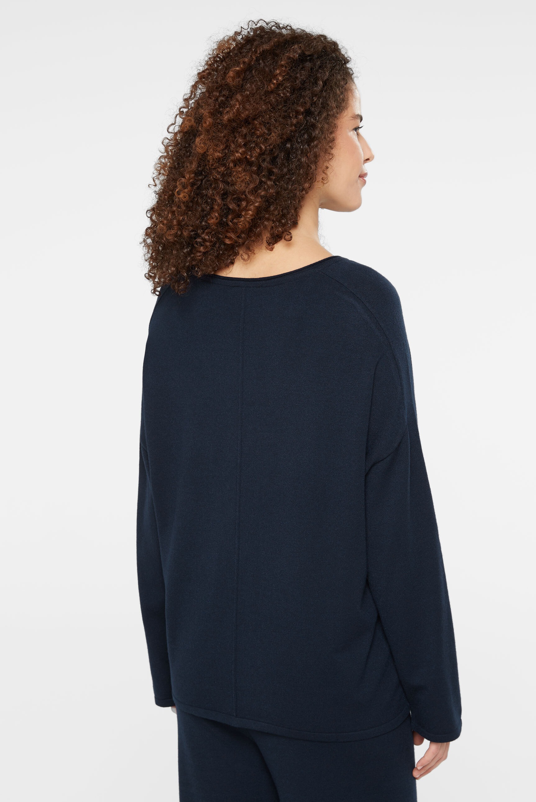 SENSES.THE LABEL Rundhalspullover, mit Rollsäumen
