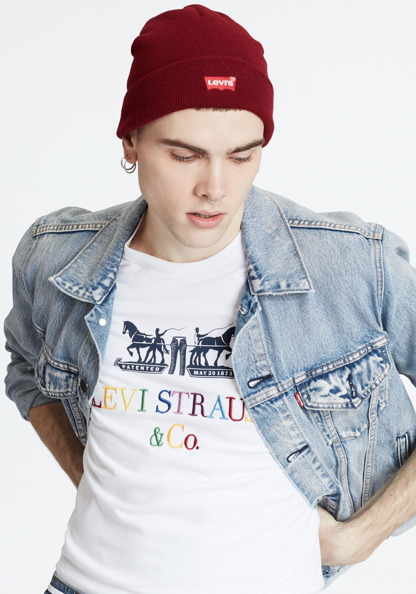 Thumbnail - Levis Beanie "Beanie Red Betwing", (1 St.)