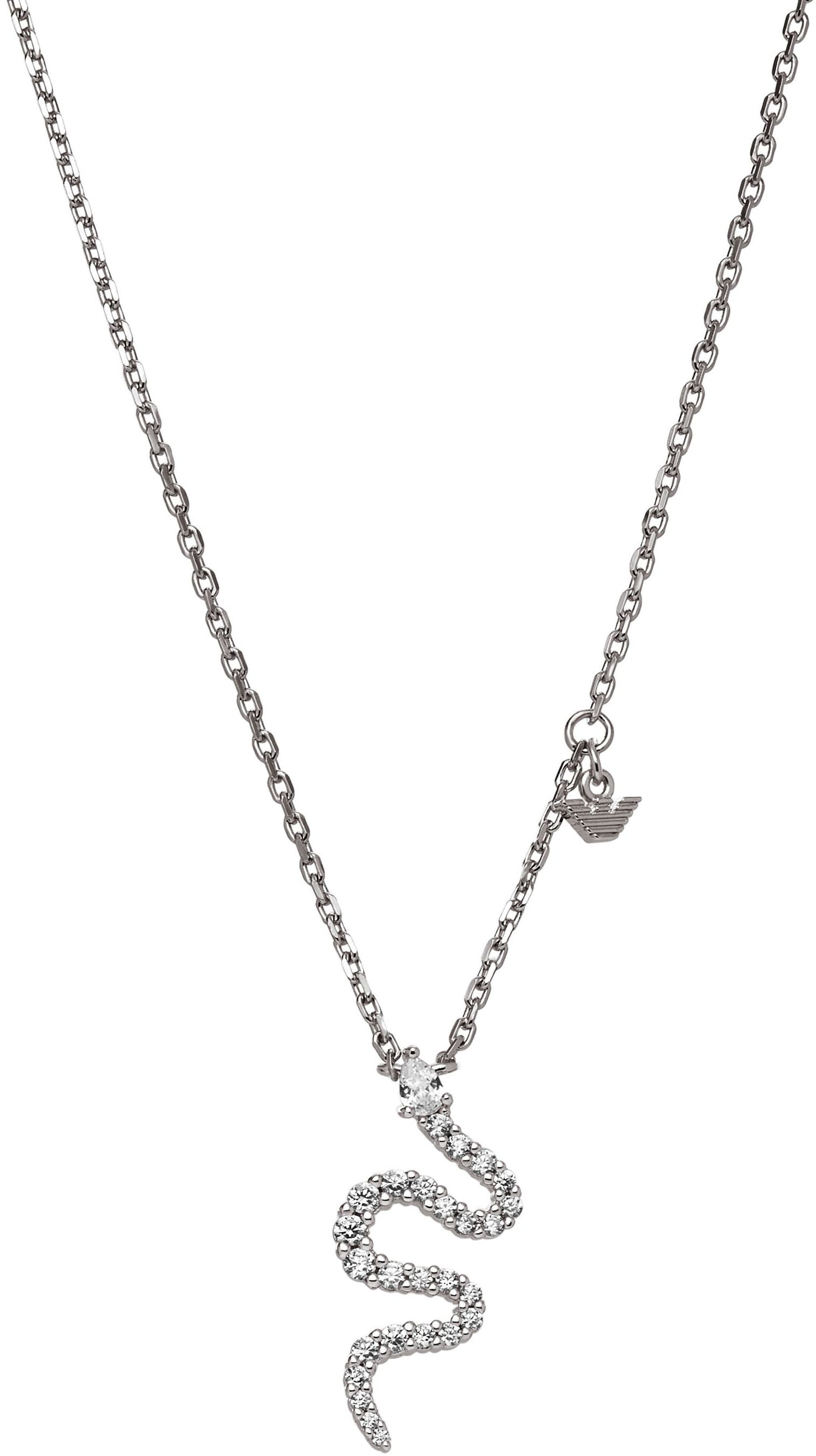 Emporio Armani Kette mit Anhänger »Schmuck Geschenk Silber 925 Halskette Schlange, EG3611040, EG3613221«, mit Zirkonia (synth.) oder Rubin (synth.)