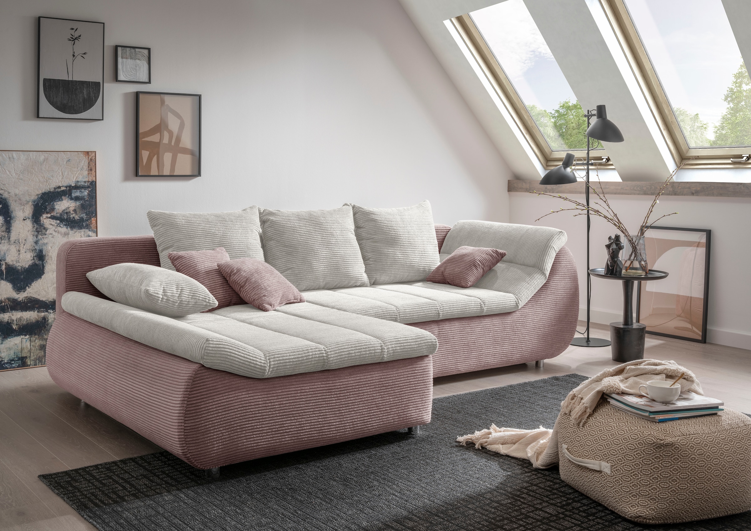 Home affaire Ecksofa "Imola, bequem, aktuelle Steppung im Sitz, L-Form, Bre günstig online kaufen